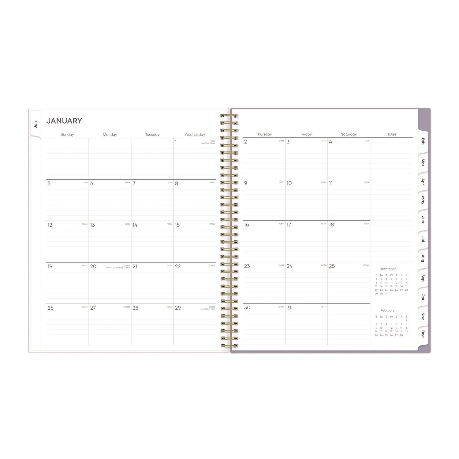 Tula Weekly/Monthly Planner, Floral Artwork, 11" x 8.5", Purple/Pink/White Cover, 12-Month (Jan to Dec): 2025 Blue Sky® Flipcost