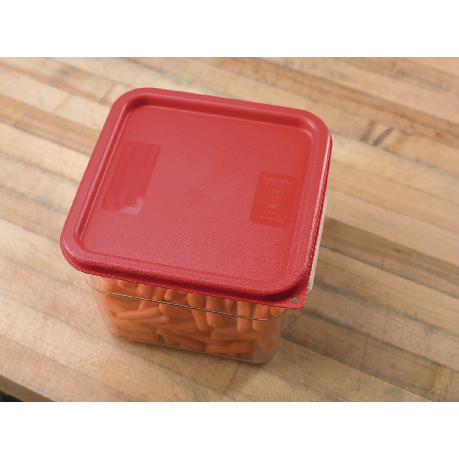 Carlisle Squares Food Storage Container Lid, 9 x 9 x 0.63, Red, Plastic