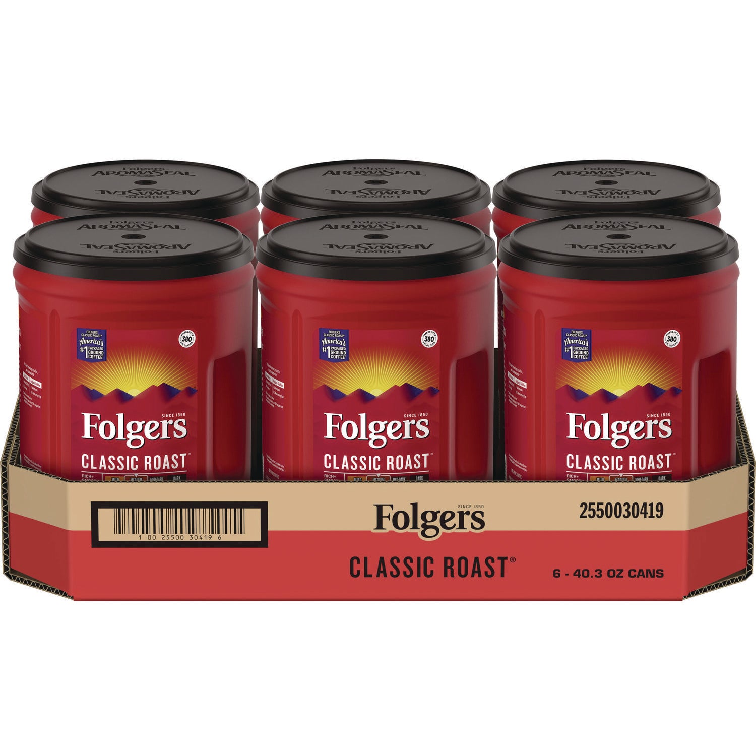 Classic Roast Ground Coffee, 40.3 oz Canister, 6/Carton Folgers® Flipcost