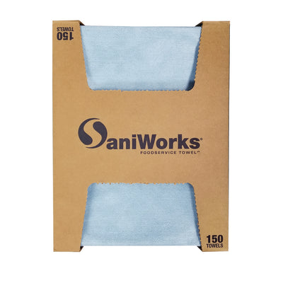 SaniWorks® Deluxe Foodservice Wiper, 1-Ply, 13 x 21, Blue, 150/Carton Flipcost Flipcost