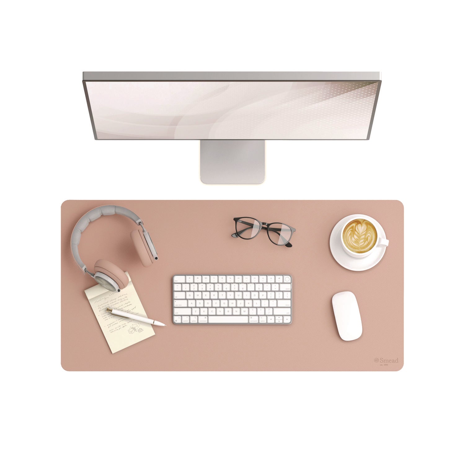 Smead™ Vegan Leather Desk Pads, 31.5 x 15.7, Light Pink