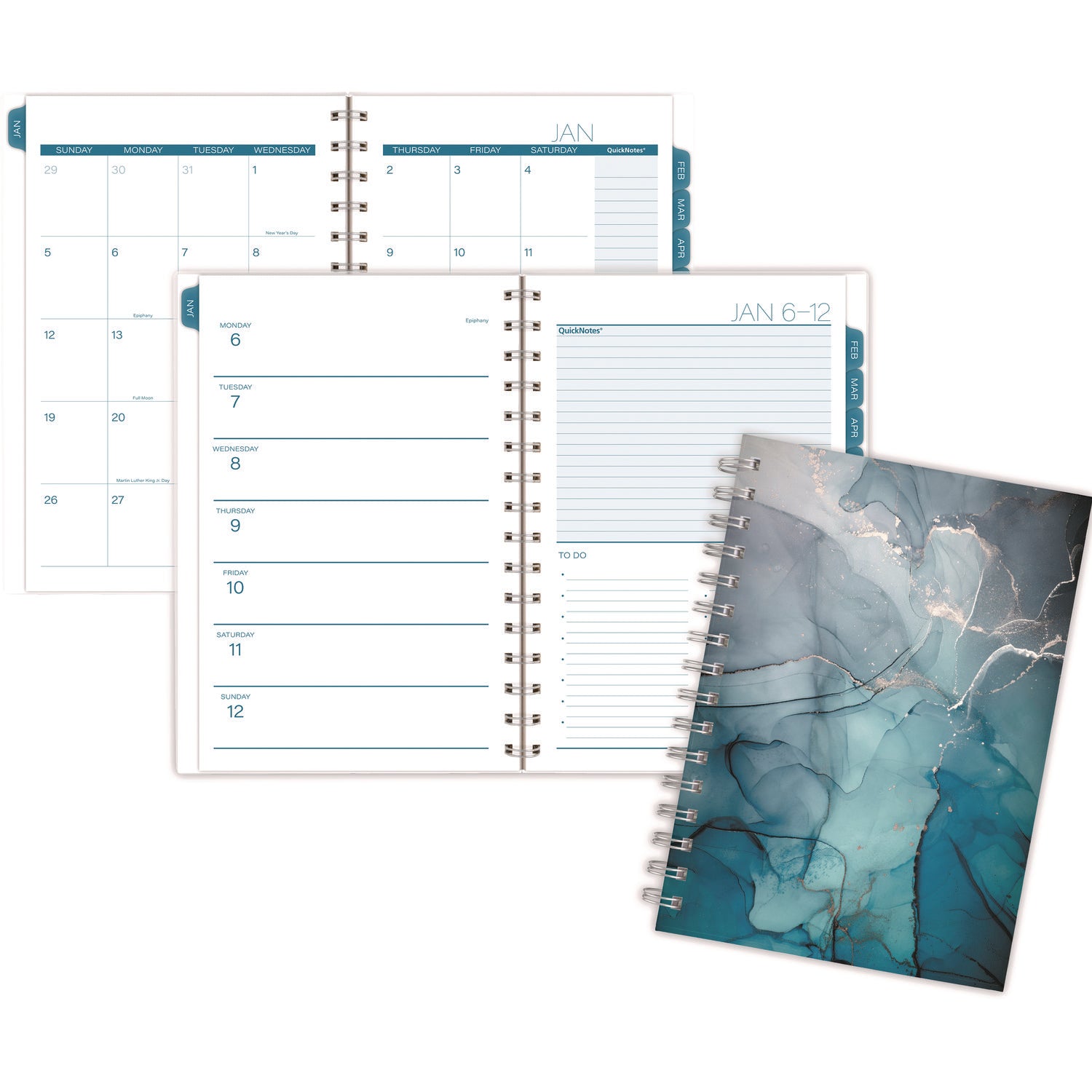 Glacier Weekly/Monthly Planner, Glacier Artwork, 8.5" x 6.38", Blue/Gray/Silver Cover, 12-Month (Jan to Dec): 2025 Cambridge® Flipcost