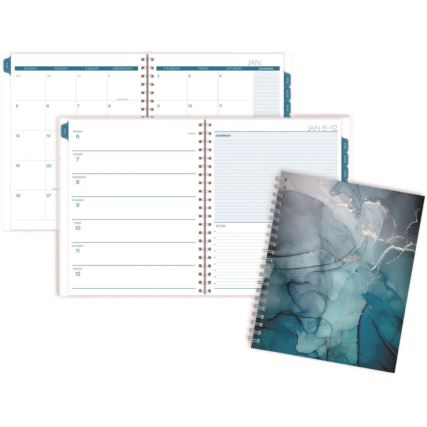 Glacier Weekly/Monthly Planner, Glacier Artwork, 11" x 9.25", Blue/Gray/Silver Cover, 12-Month (Jan to Dec): 2025 Cambridge® Flipcost