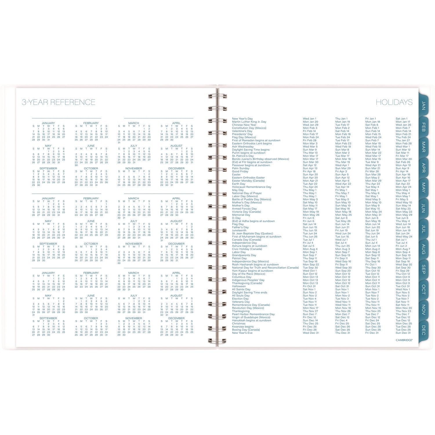 Glacier Weekly/Monthly Planner, Glacier Artwork, 11" x 9.25", Blue/Gray/Silver Cover, 12-Month (Jan to Dec): 2025 Cambridge® Flipcost