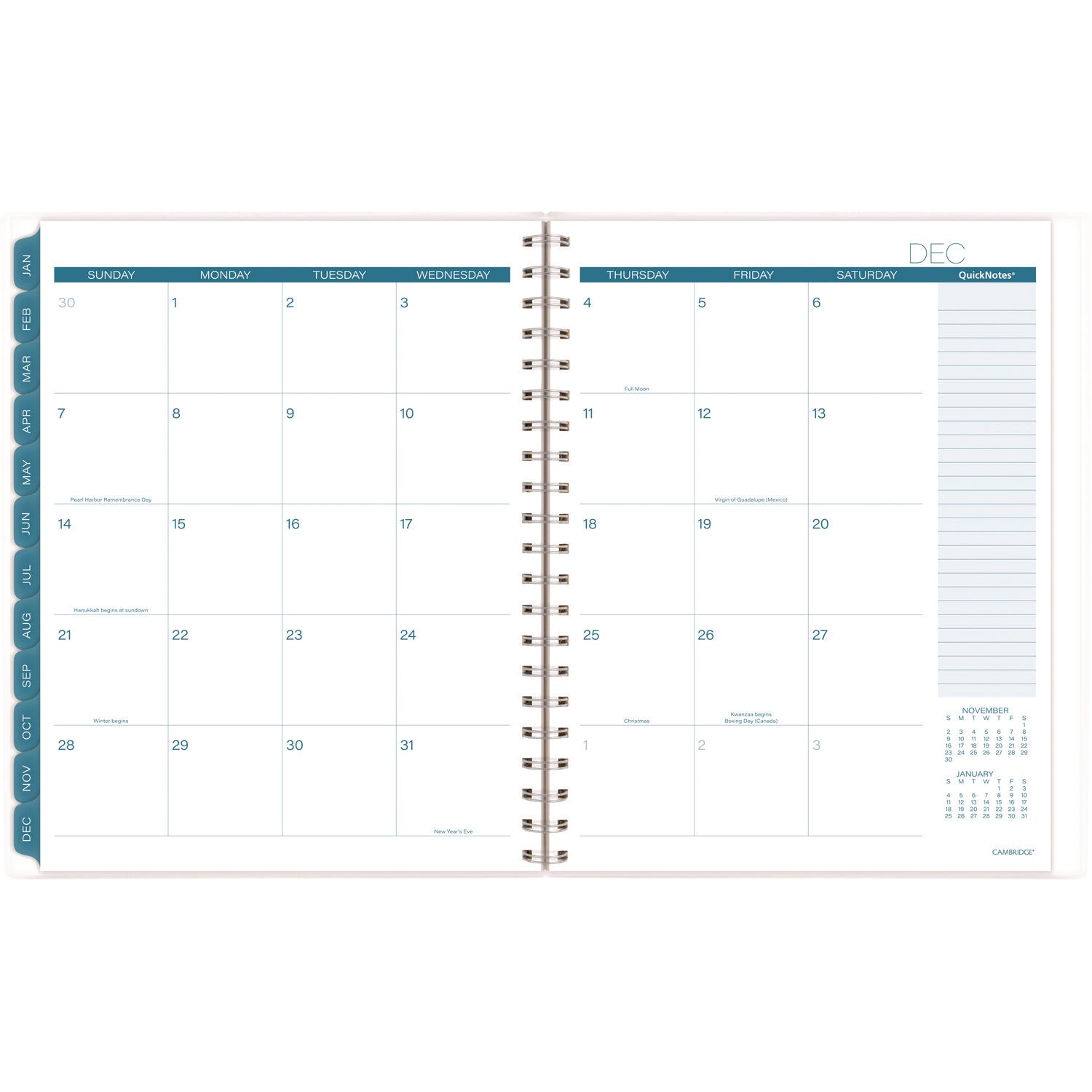 Glacier Weekly/Monthly Planner, Glacier Artwork, 11" x 9.25", Blue/Gray/Silver Cover, 12-Month (Jan to Dec): 2025 Cambridge® Flipcost