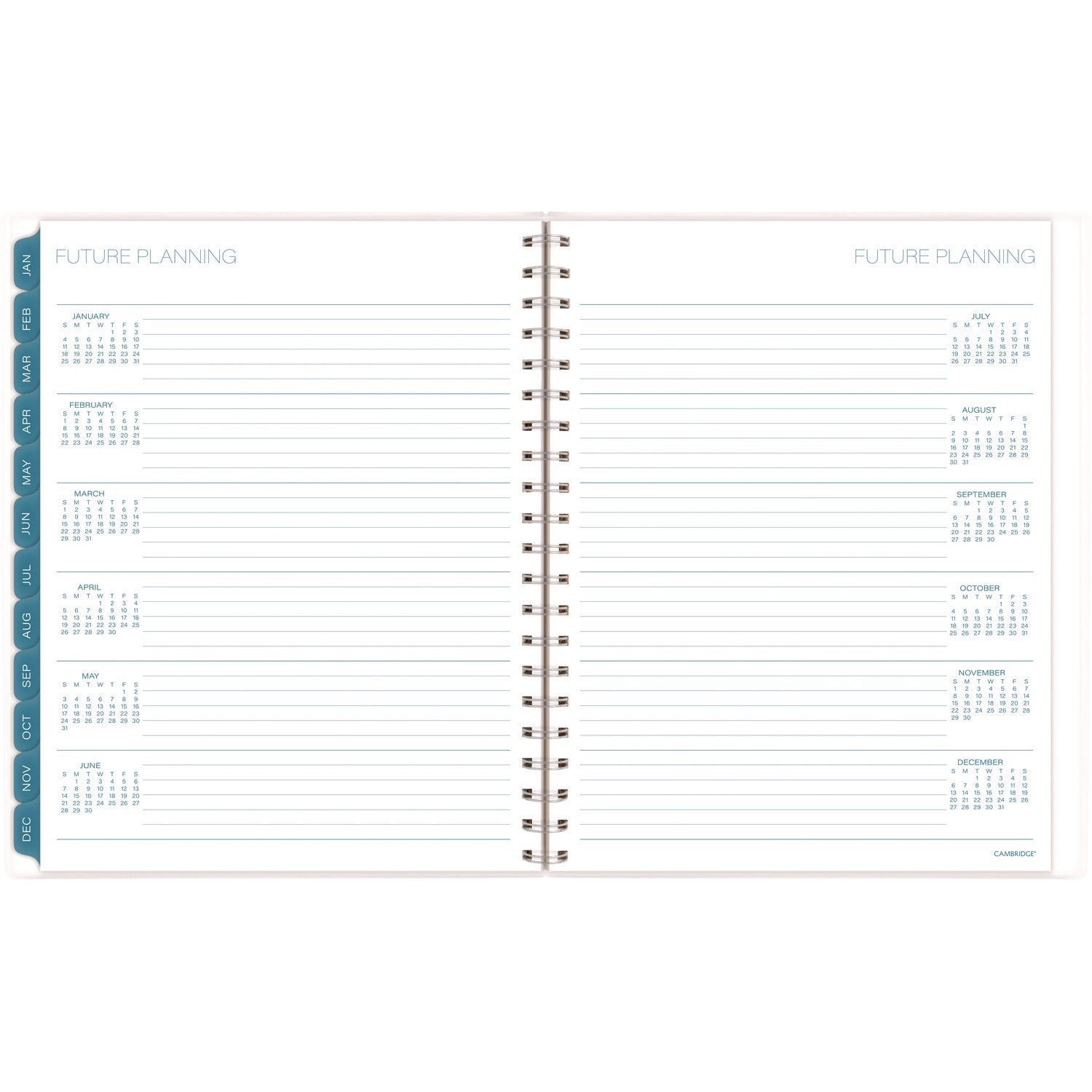 Glacier Weekly/Monthly Planner, Glacier Artwork, 11" x 9.25", Blue/Gray/Silver Cover, 12-Month (Jan to Dec): 2025 Cambridge® Flipcost