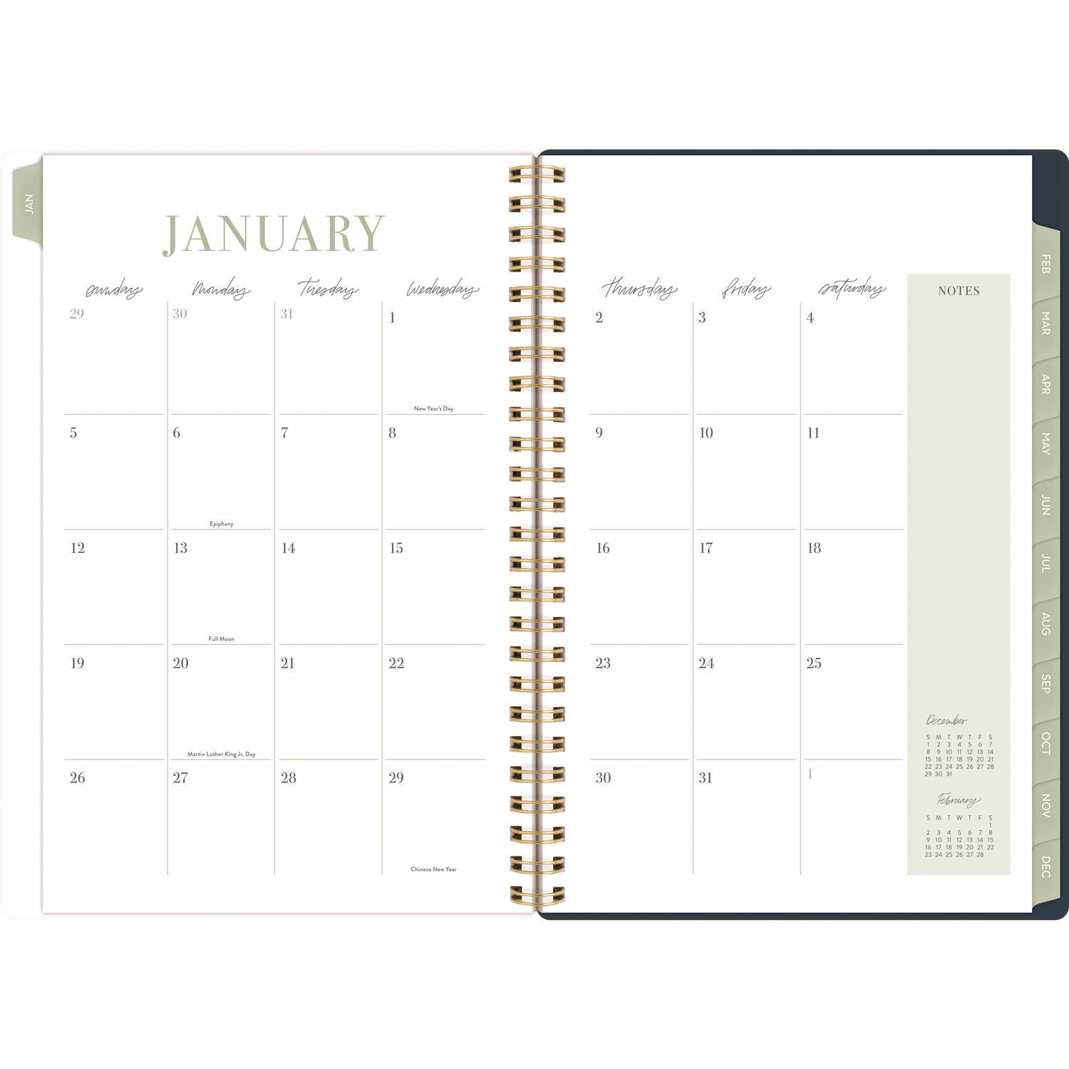 Leah Bisch Weekly/Monthly Floral Planner, Floral Artwork, 8.5" x 6.38", Blue/White/Gold Cover, 12-Month (Jan to Dec): 2025 Cambridge® Flipcost