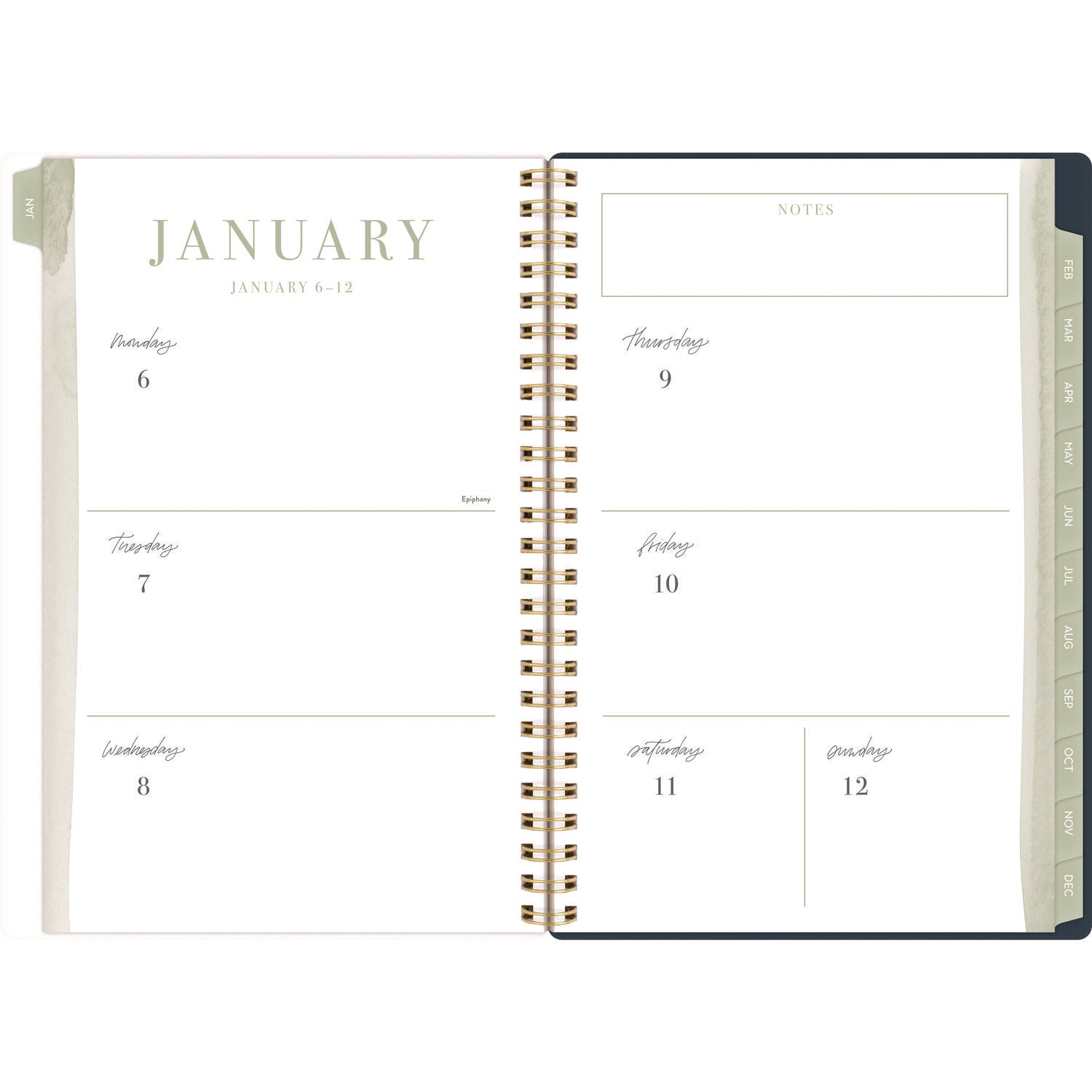 Leah Bisch Weekly/Monthly Floral Planner, Floral Artwork, 8.5" x 6.38", Blue/White/Gold Cover, 12-Month (Jan to Dec): 2025 Cambridge® Flipcost