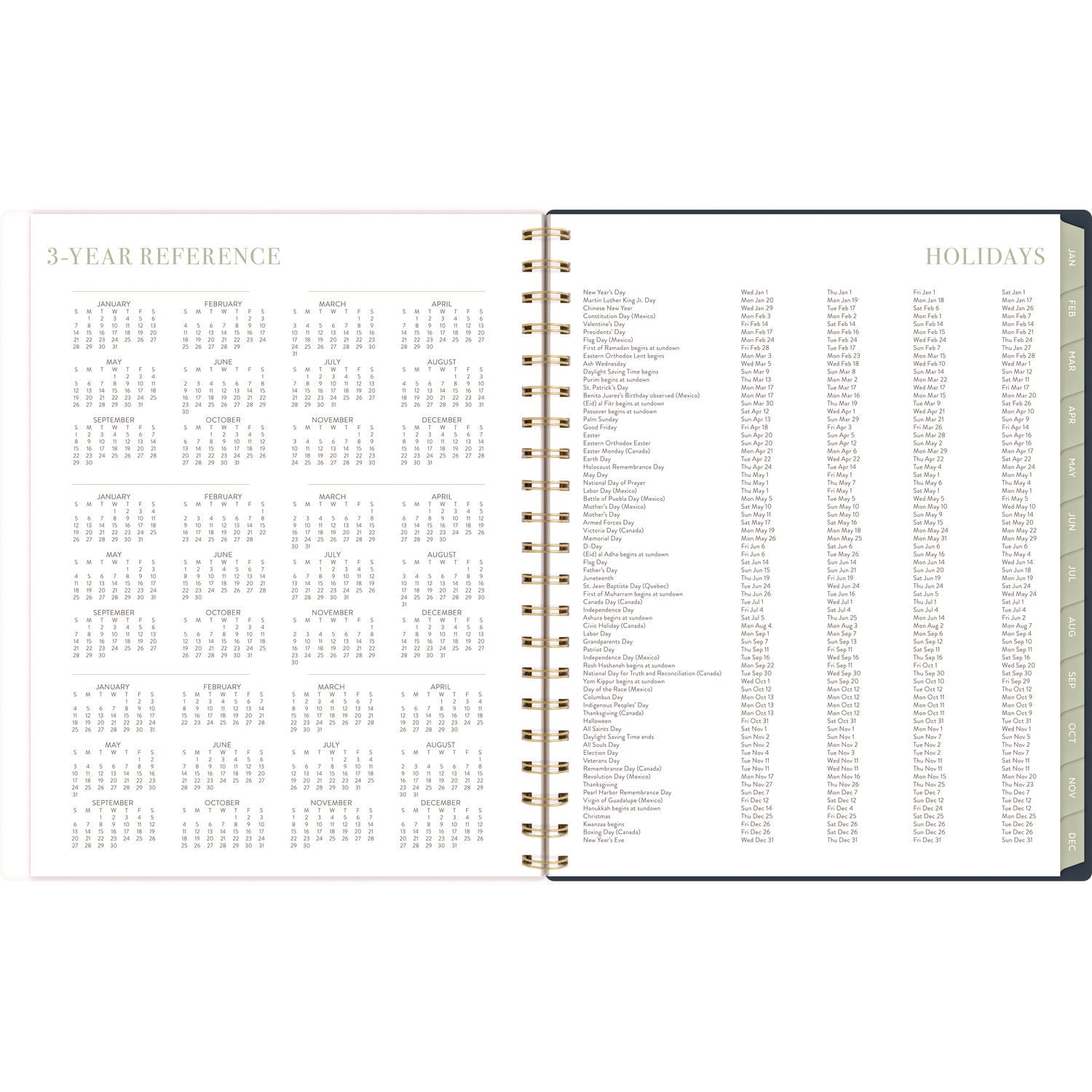 Leah Bisch Weekly/Monthly Floral Planner, Floral Artwork, 11" x 9.25", Blue/White/Gold Cover, 12-Month (Jan to Dec): 2025 Cambridge® Flipcost