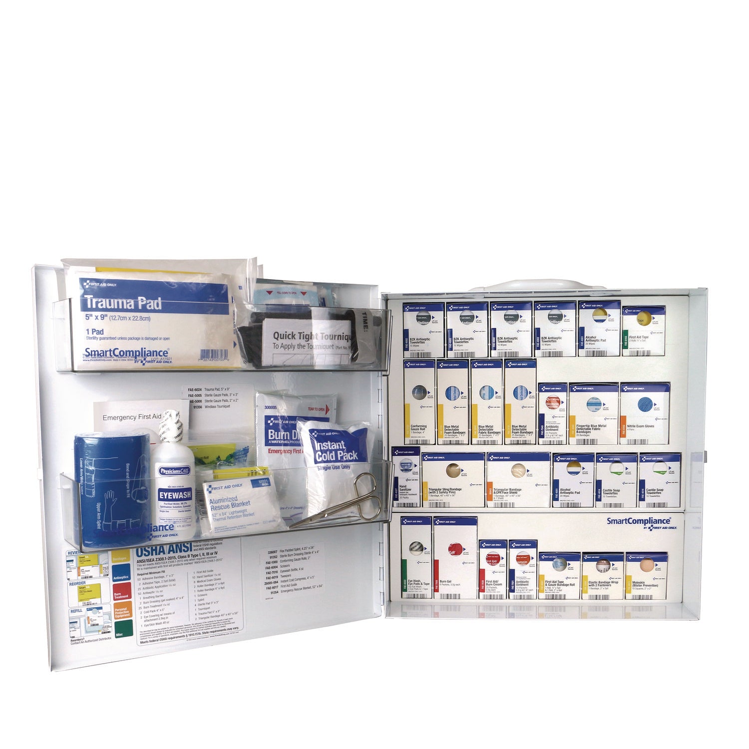 91379 Large Metal SmartCompliance Food Service Cabinet ANSI B with No Medications, 337 Pieces, Metal Case