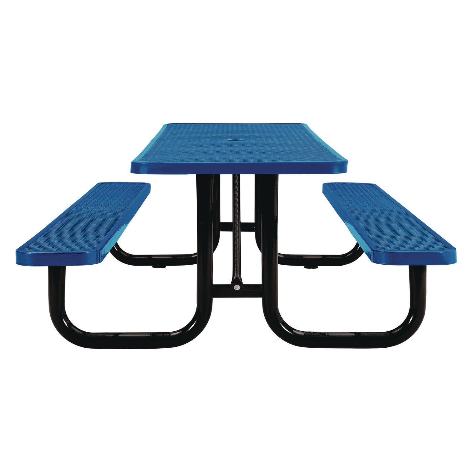 Expanded Steel Picnic Table, Rectangular, 96 x 62 x 29.5, Blue Top, Blue Base/Legs Global Industrial® Flipcost