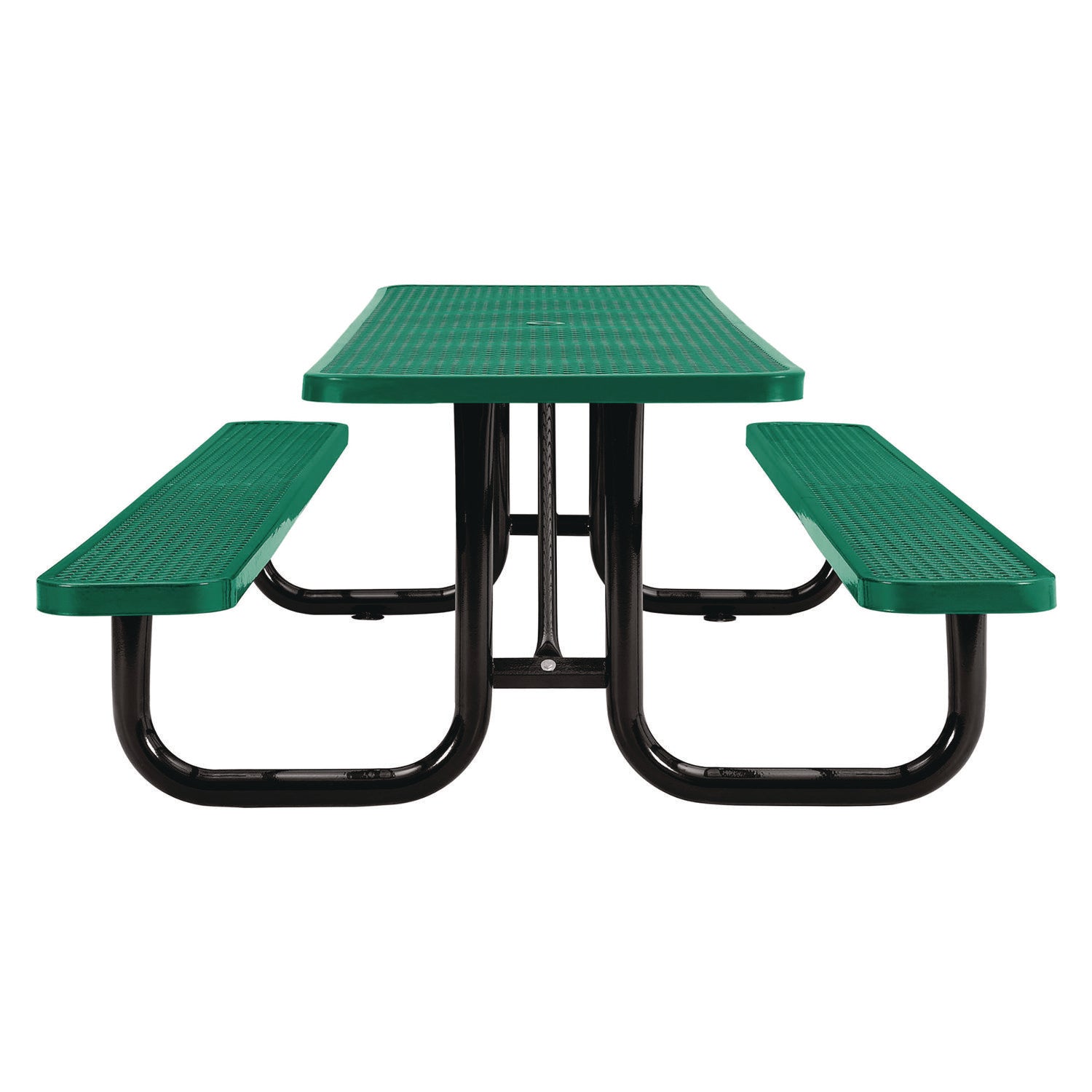 Expanded Steel Picnic Table, Rectangular, 96 x 62 x 29.5, Green Top, Green Base/Legs Global Industrial® Flipcost