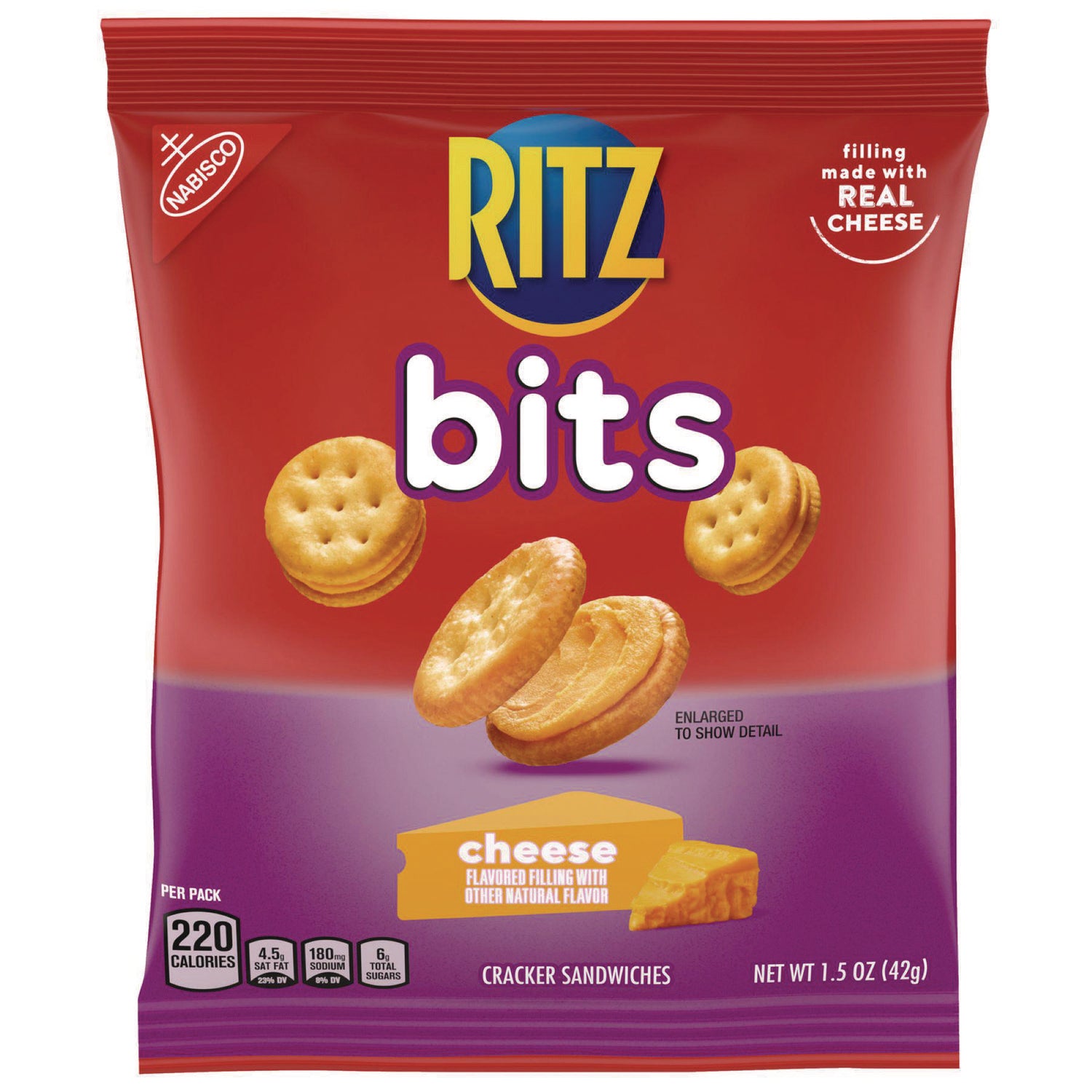 Nabisco® Ritz Bits, Cheese, 1.5 oz Packs, 60/Carton