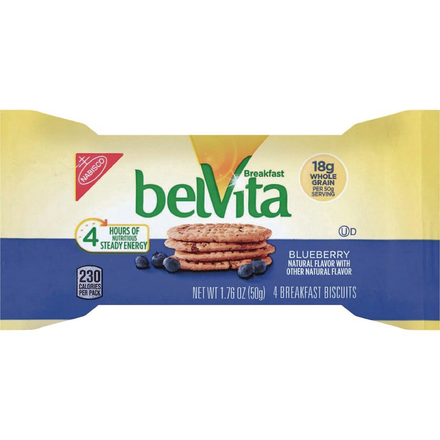 Nabisco® belVita Breakfast Biscuits, Blueberry, 1.76 oz Pack, 8/Box