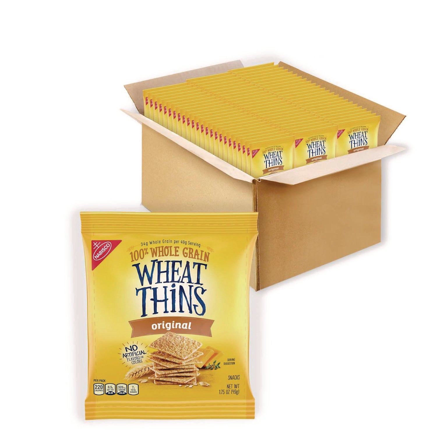 Wheat Thins Crackers, Original, 1.75 oz Bag, 72/Carton