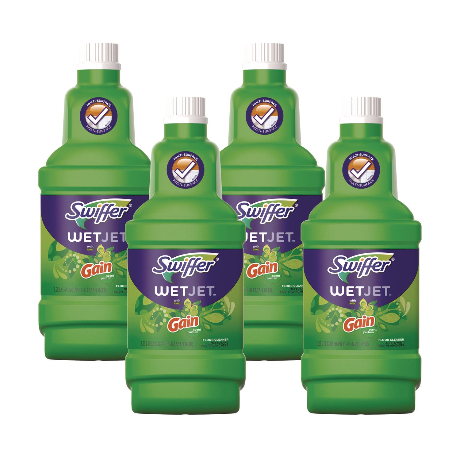 WetJet System Cleaning-Solution Refill, Original Scent, 1.25 L Bottle, 4/Carton