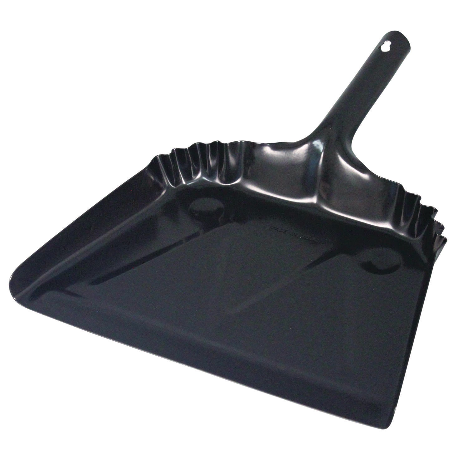 Impact® Heavy-Duty Metal Dust Pan, 12 x 14, 20-Gauge Steel, Black