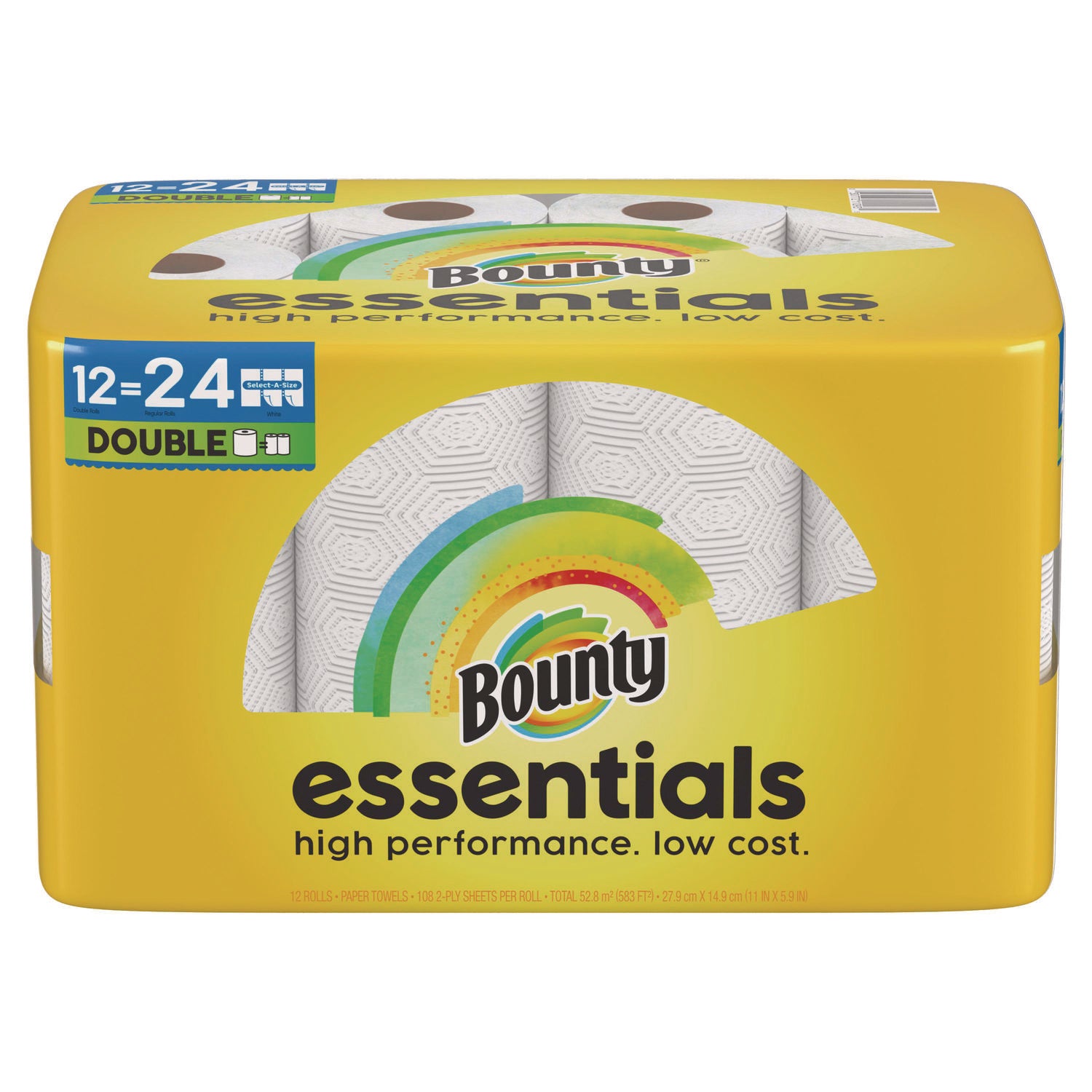 Essentials Select-A-Size Kitchen Roll Paper Towels, 2-Ply, 108 Sheets/Roll, 12 Rolls/Carton Bounty® Flipcost