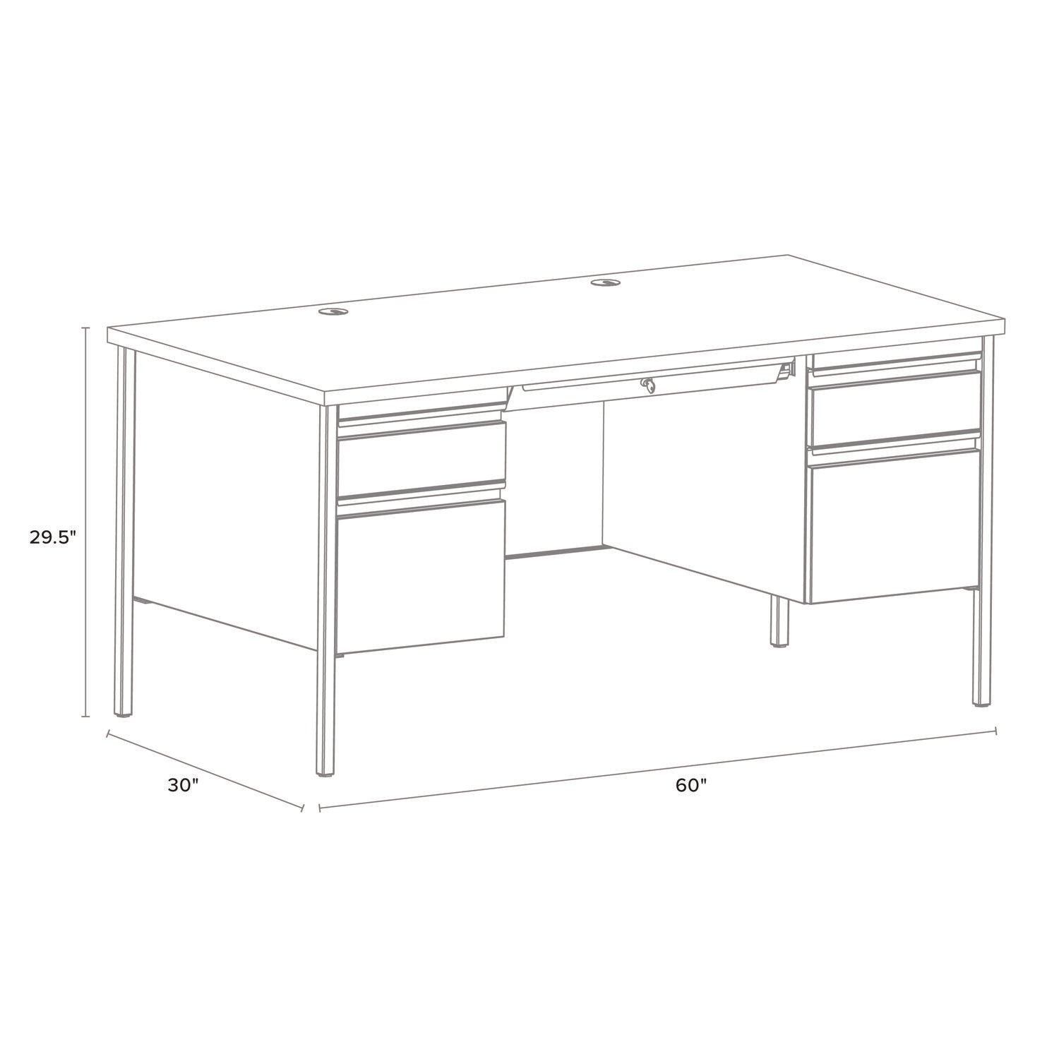 Double Pedestal Steel Desk, 60" x 30" x 29.5", Mahogany/Charcoal, Charcoal Legs Alera® Flipcost