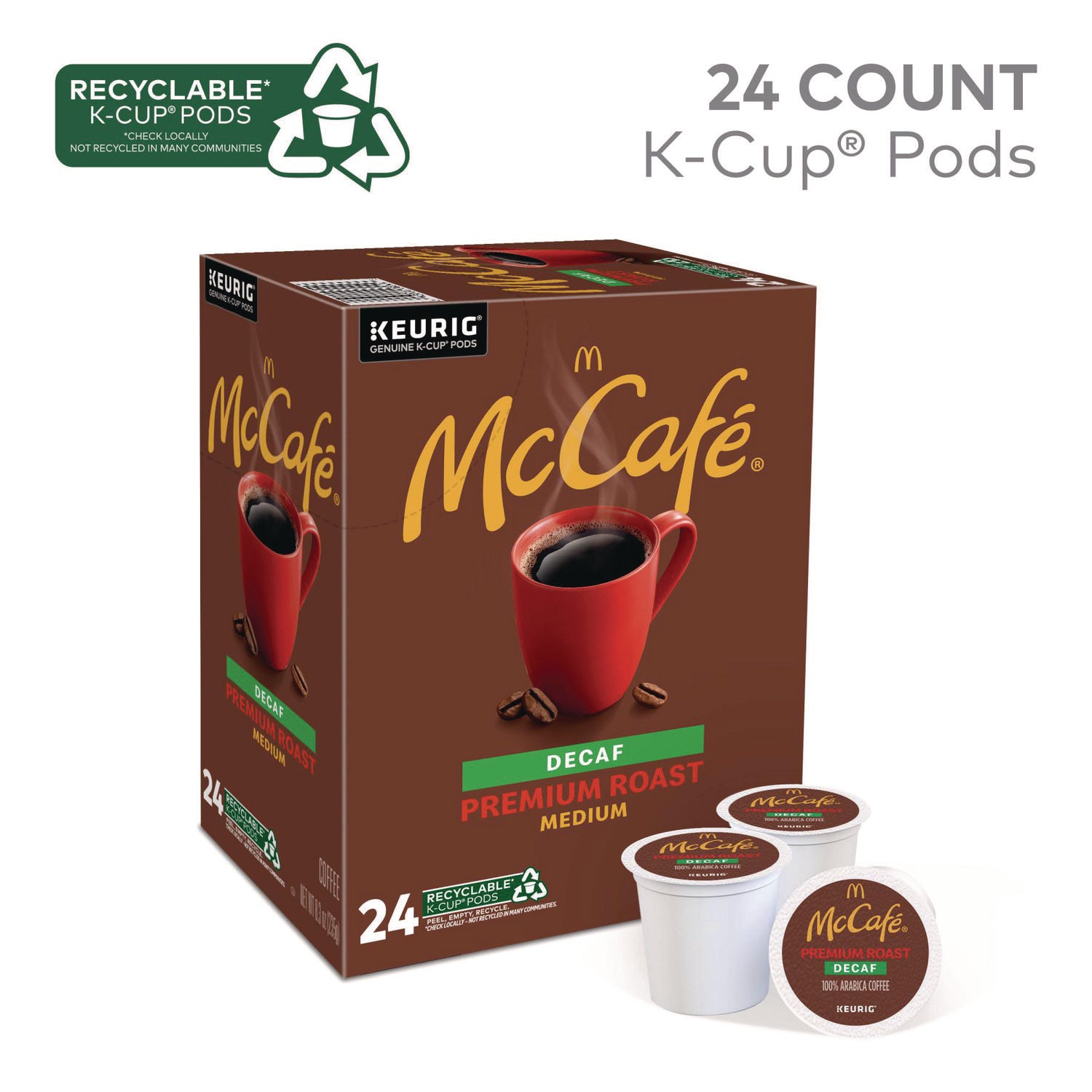 McCafe® Premium Roast Decaf K-Cup, 24/BX