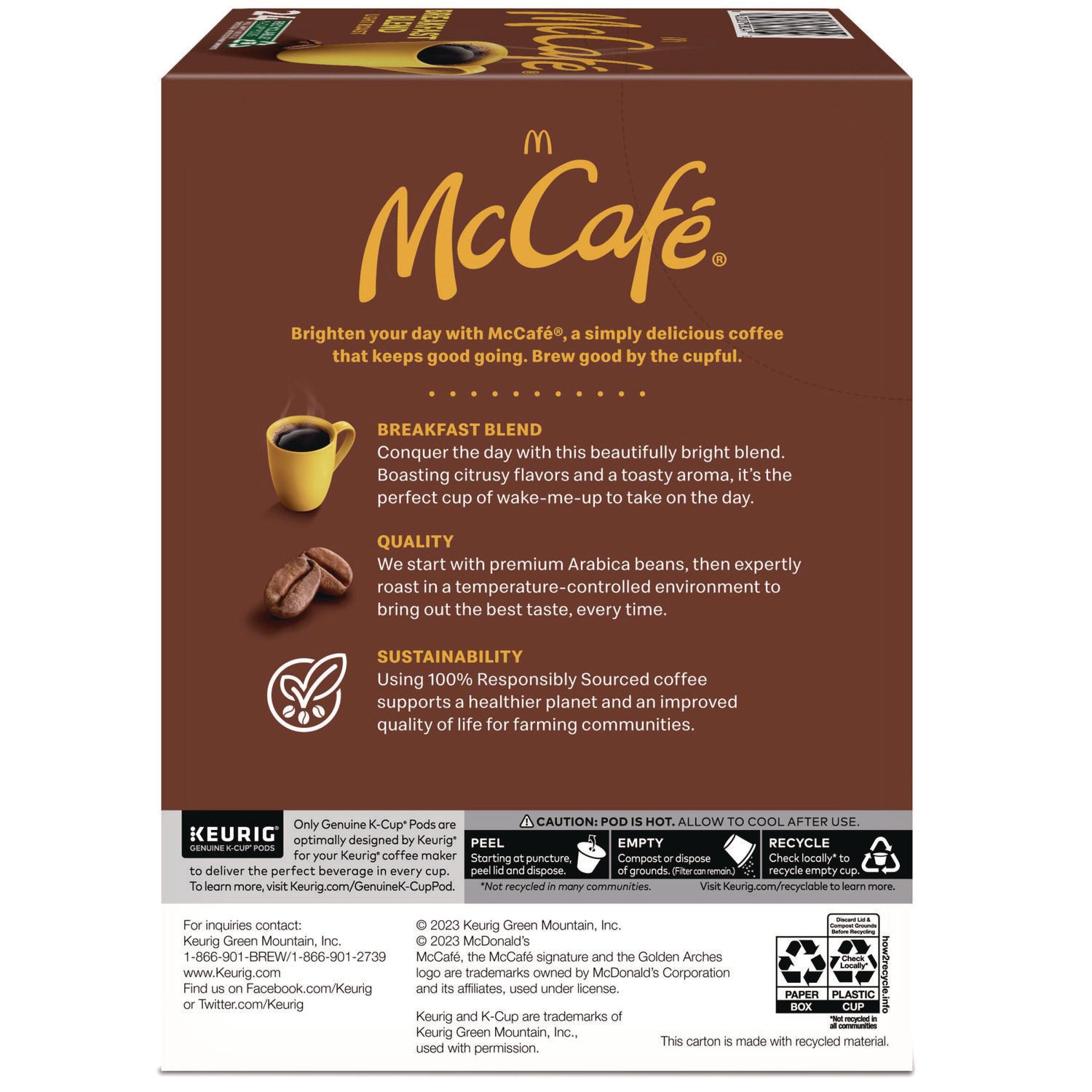 McCafe® Breakfast Blend K-Cup, 24/BX