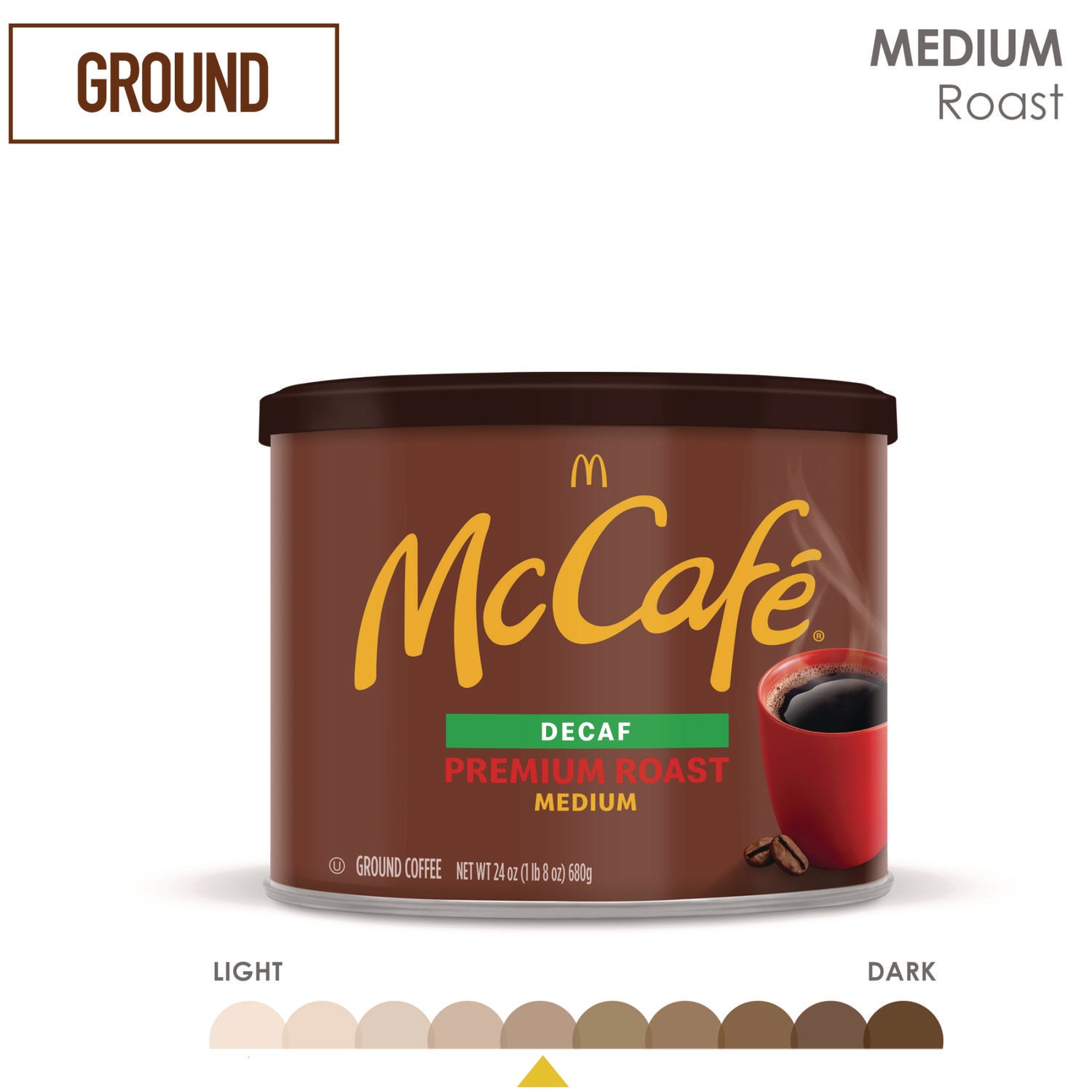 McCafe® Ground Coffee, Premium Roast Decaf, 24 oz Can