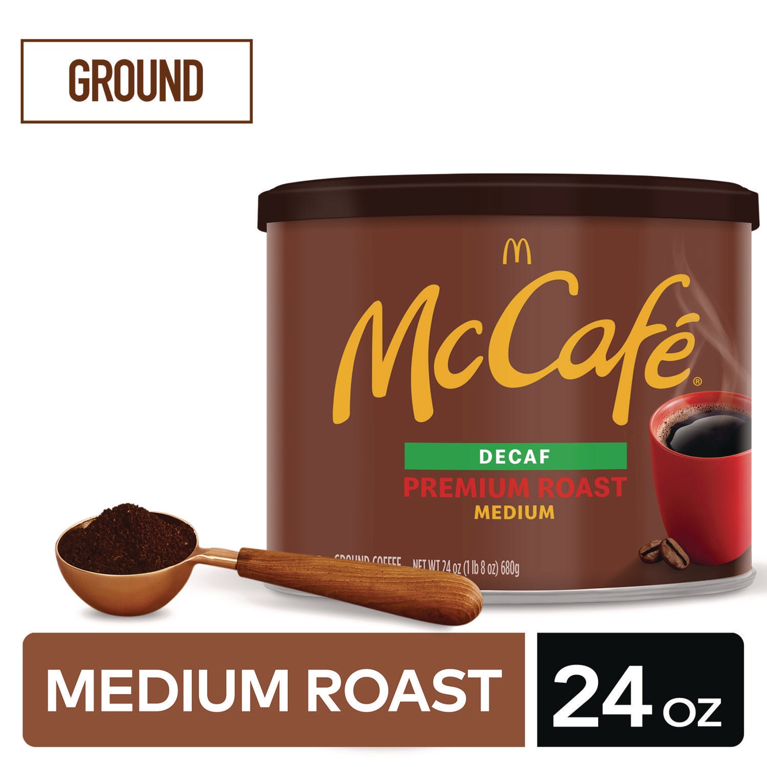 McCafe® Ground Coffee, Premium Roast Decaf, 24 oz Can