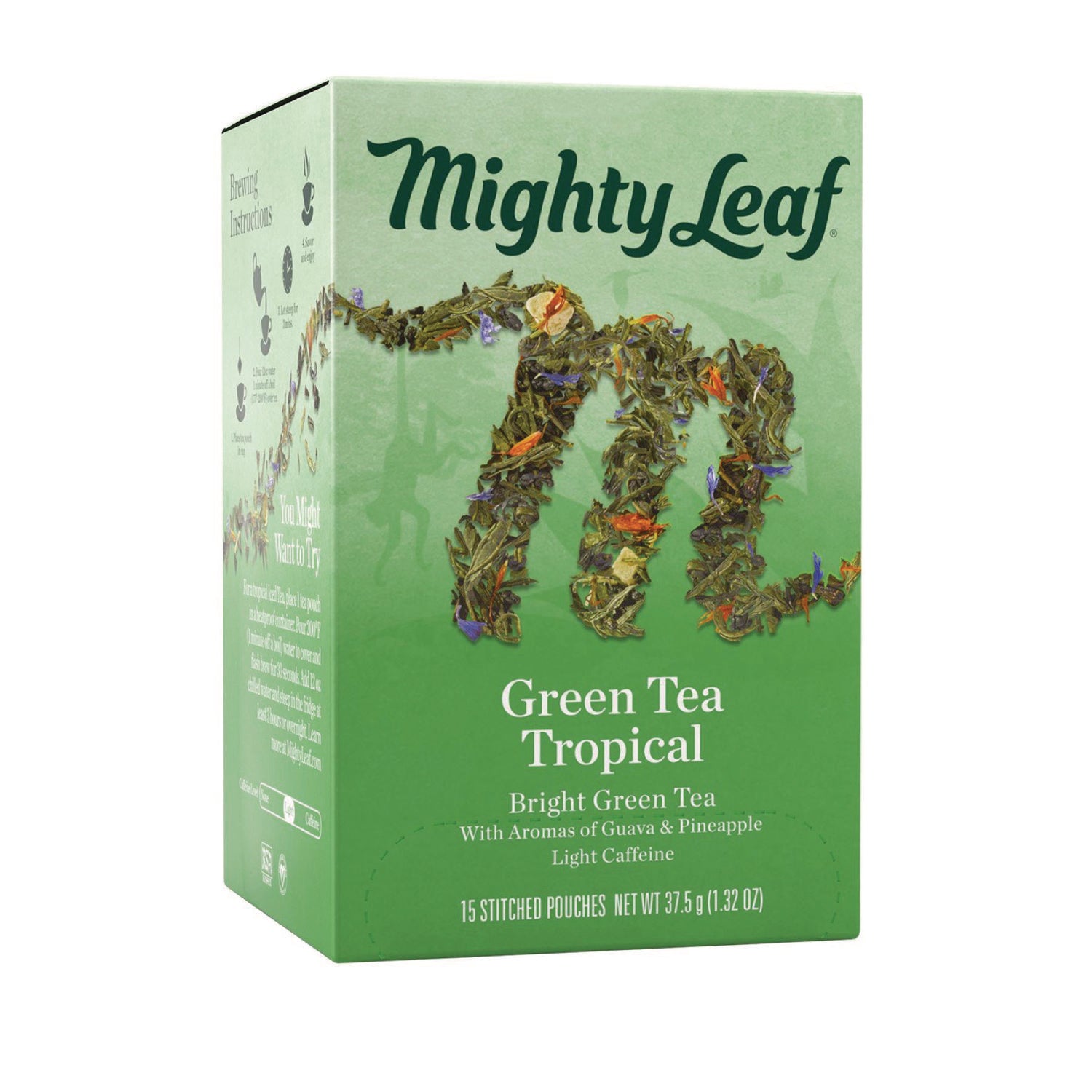 Mighty Leaf® Tea Whole Leaf Tea Pouches, Green Tea Tropical, 15/Box