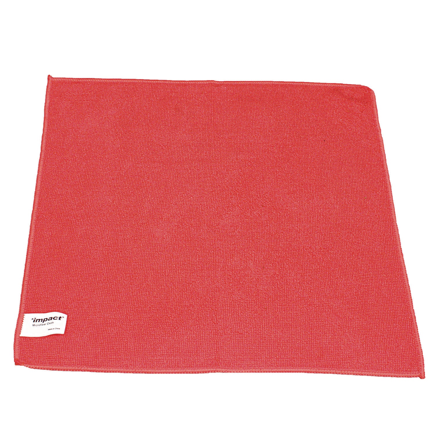 Impact® Lightweight Microfiber Cloths, 16 x 16, Red, 240/Carton