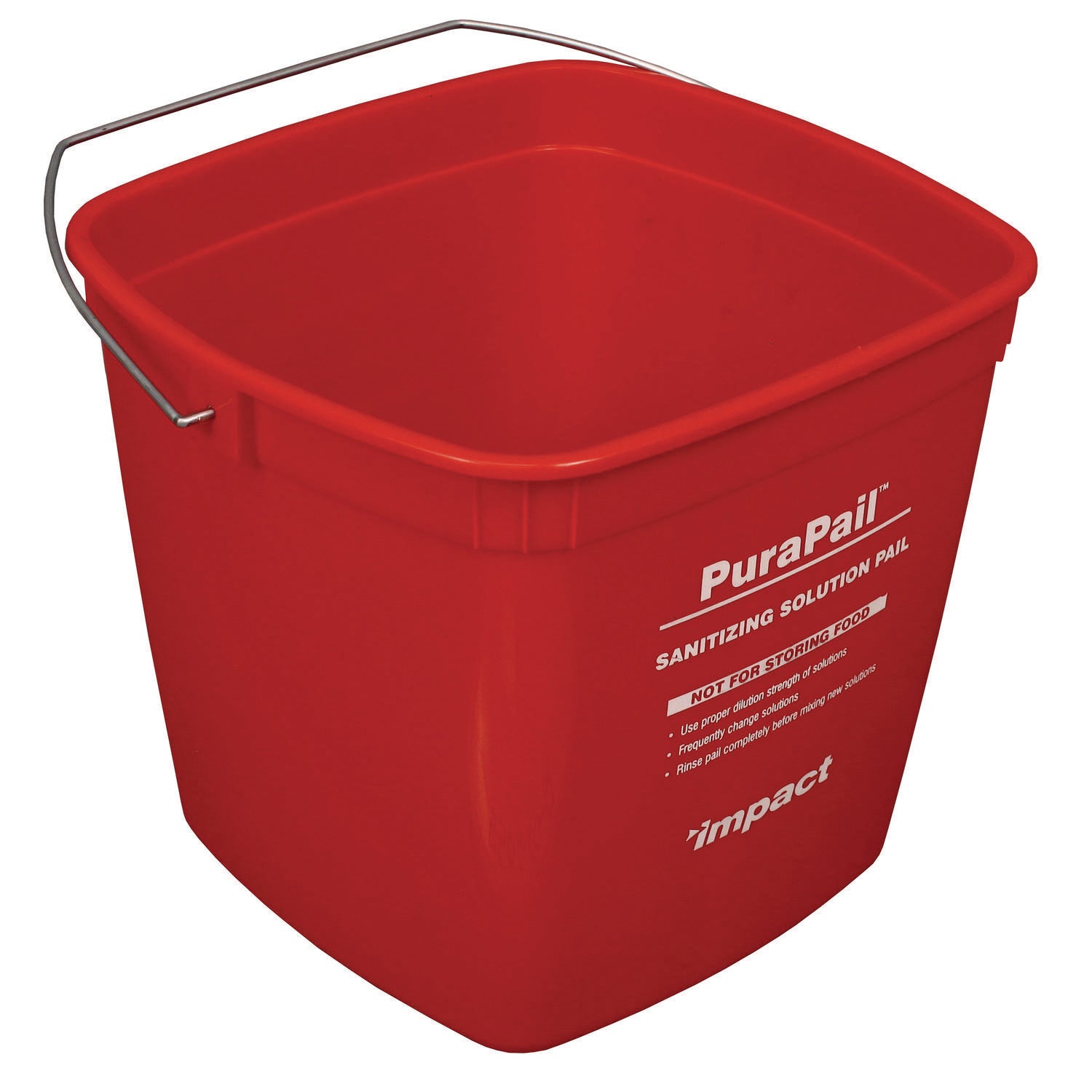 Impact® PuraPail Sanitizing Bucket, 6 qt, Polyethylene, Red