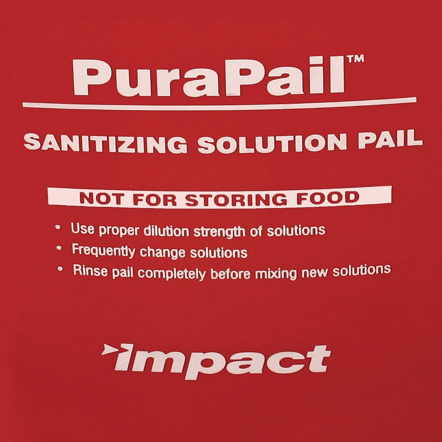 Impact® PuraPail Sanitizing Bucket, 6 qt, Polyethylene, Red