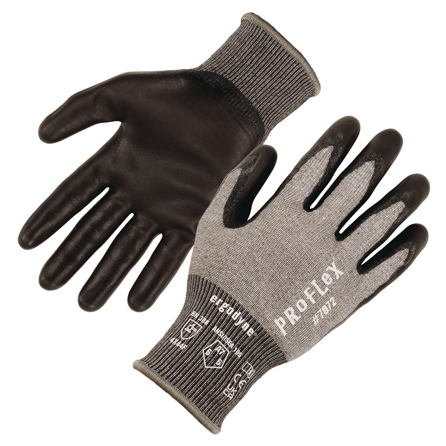 ProFlex 7072 ANSI A7 Nitrile-Coated CR Gloves, Gray, X-Small, Pair