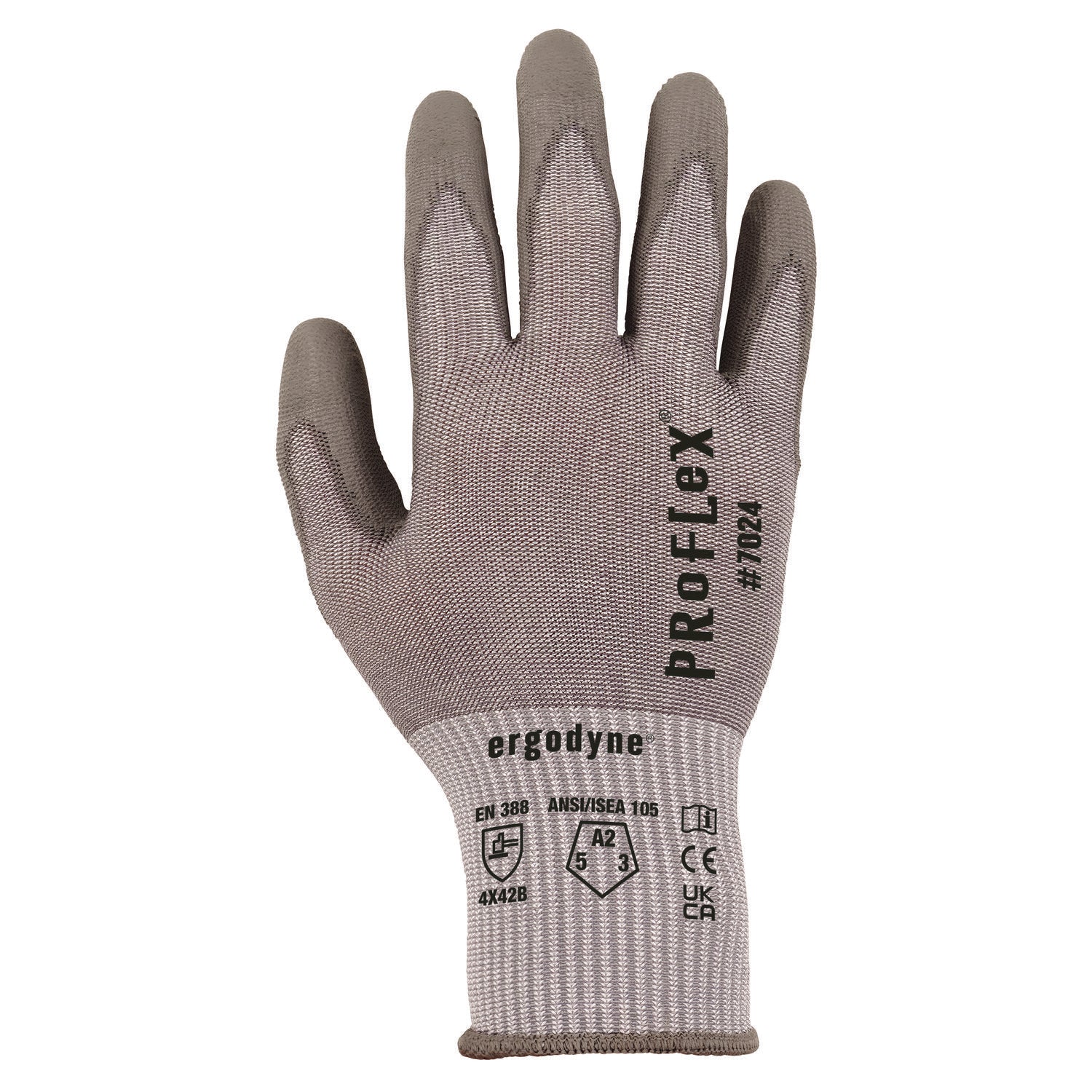 ProFlex 7024 ANSI A2 PU Coated CR Gloves, Gray, X-Small, Pair ergodyne® Flipcost