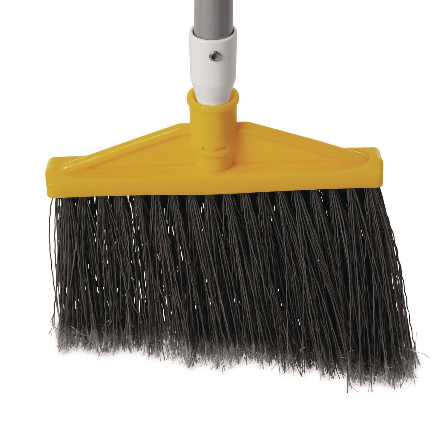 Rubbermaid® Commercial Jumbo Smooth Sweep Angled Broom, 46" Handle, Black/Yellow, 6/Carton