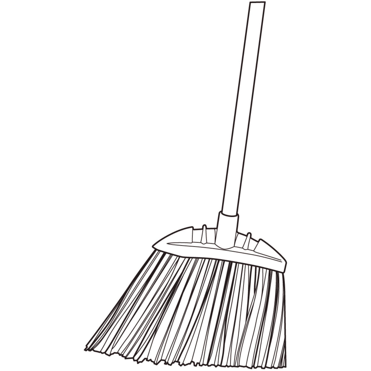 Rubbermaid® Commercial Jumbo Smooth Sweep Angled Broom, 46" Handle, Black/Yellow, 6/Carton