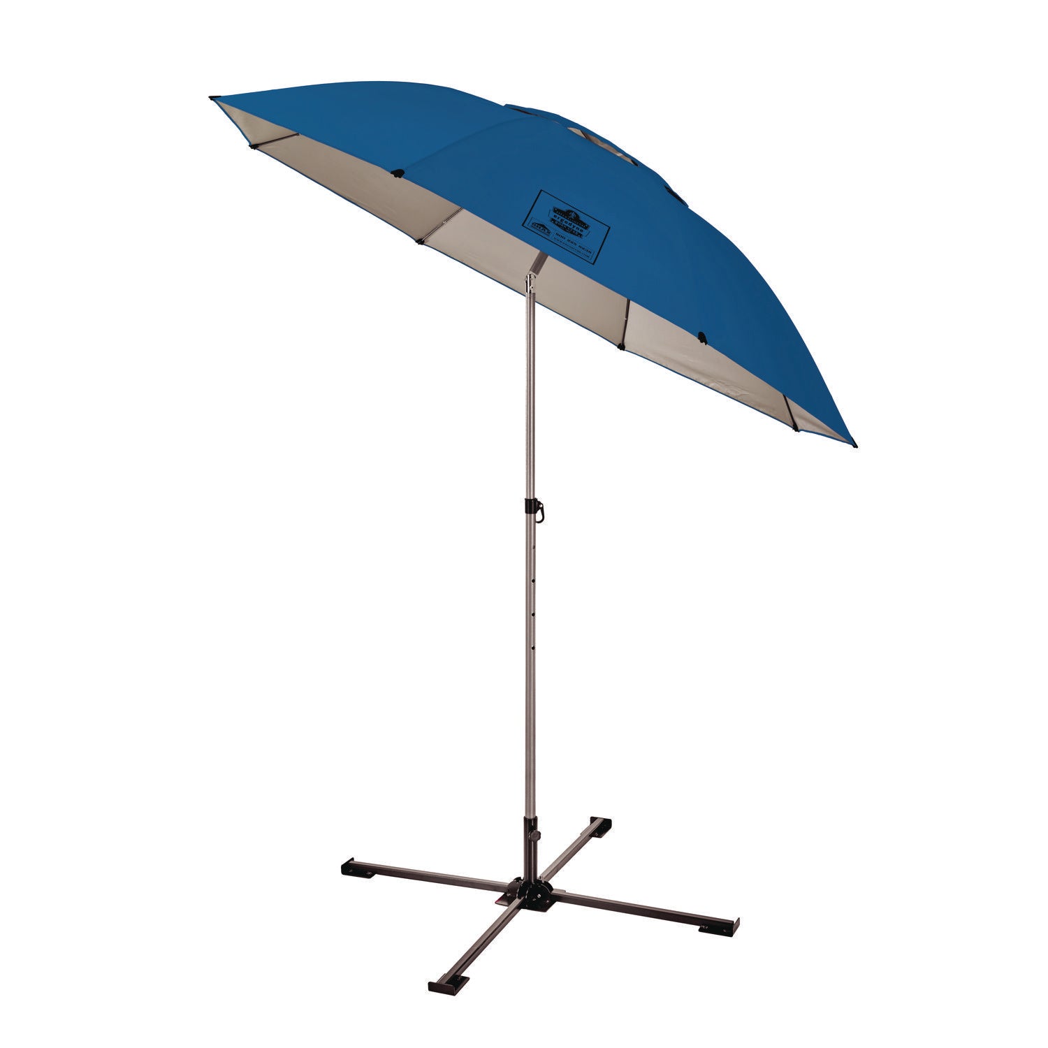 SHAX 6199 Lightweight Work Umbrella and Stand Kit, 90" Span, 92" Long, Blue Canopy