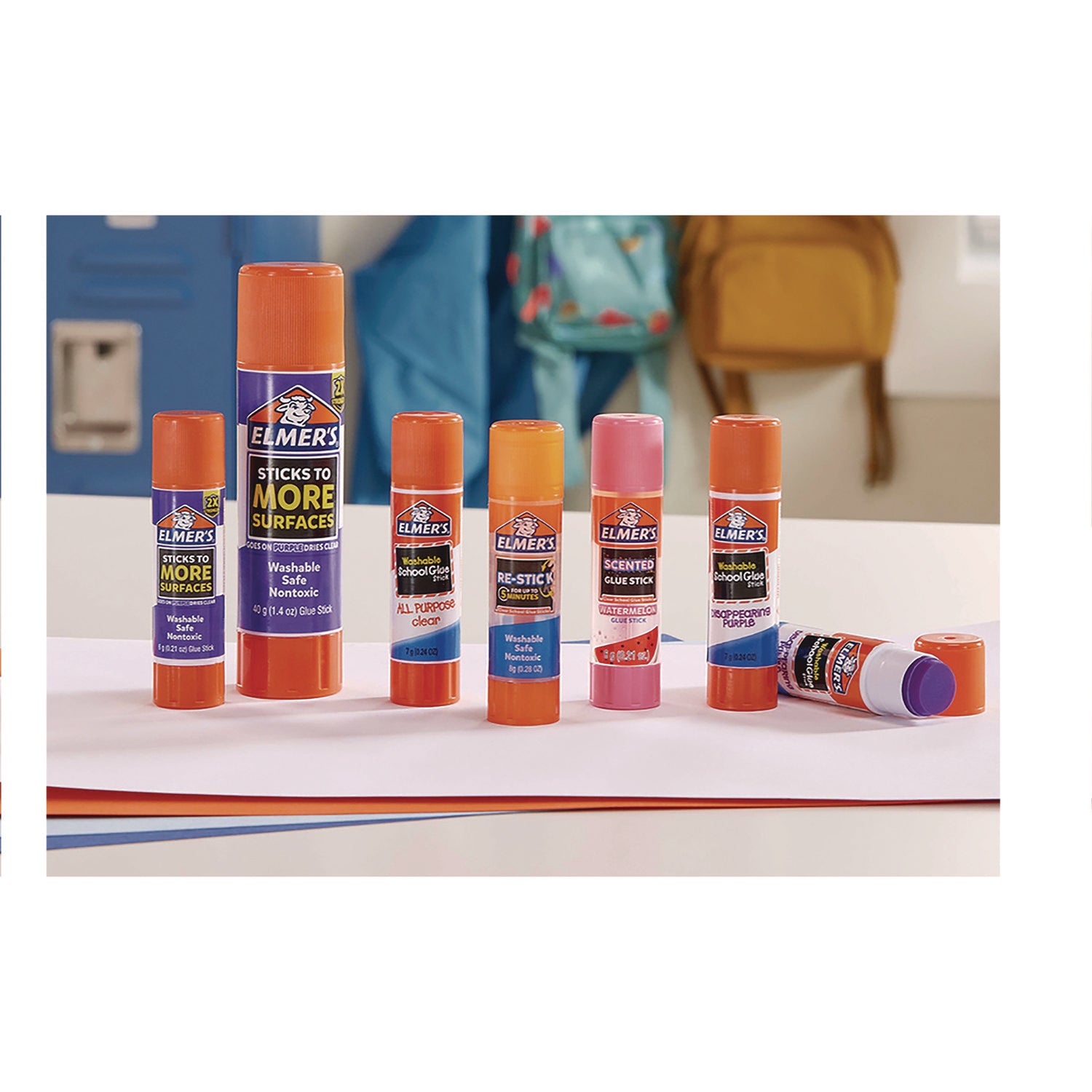 Glitter Glue Sticks, Applies Assorted Colors, 0.21 oz, Dries Clear Glitter, 12/Pack Elmer's® Flipcost