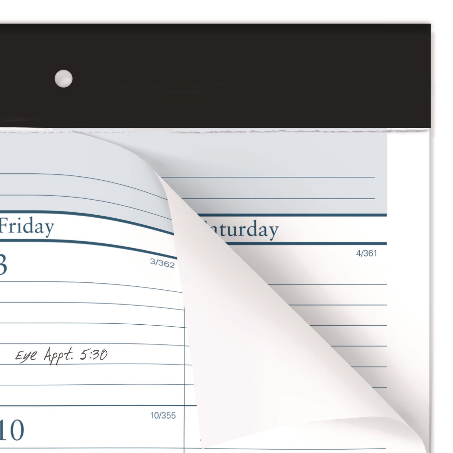 AT-A-GLANCE® Desk Pad, 21.75 x 17, White Sheets, Black Binding, Clear Corners, 12-Month (Jan to Dec): 2025