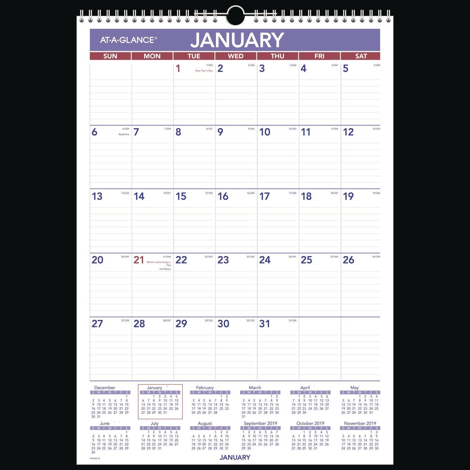 Erasable Wall Calendar, 12 x 17, White Sheets, 12-Month (Jan to Dec): 2025