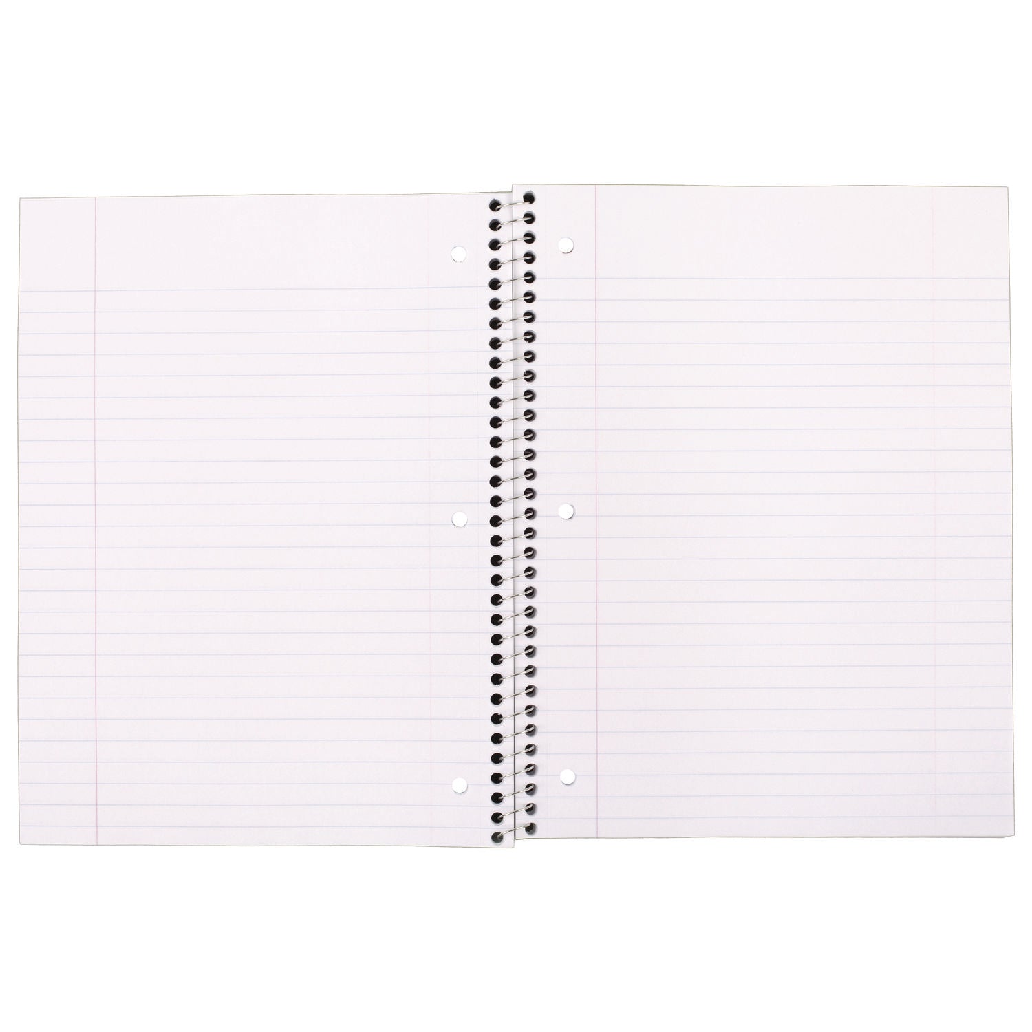 Mead® Spiral Notebook, 3-Hole Punched, 1-Subject, Wide/Legal Rule, Randomly Assorted Cover Color, (100) 10.5 x 7.5 Sheets