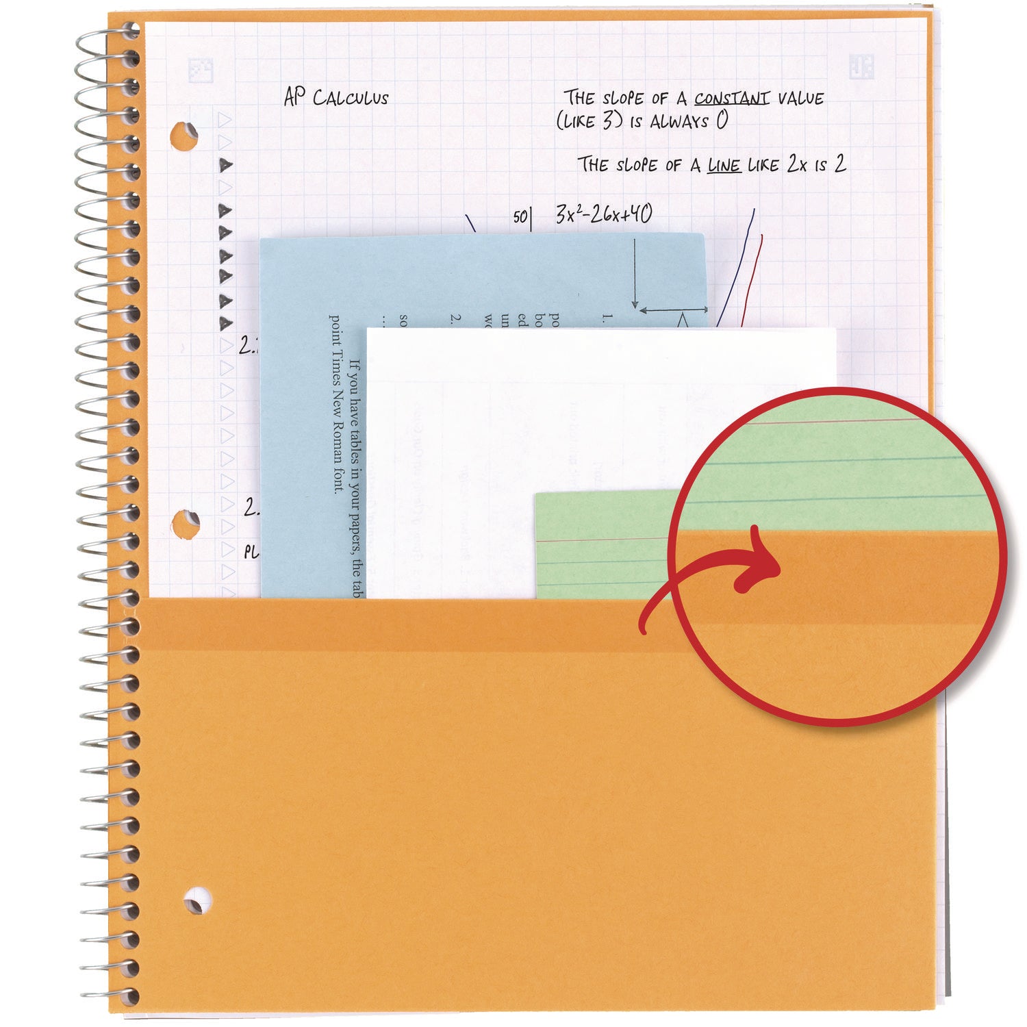 Five Star® Wirebound Notebook with 2 Pockets, 1-Subject, Quadrille Rule (4 sq/in), Randomly Assorted Cover Color, (100) 11 x 8.5 Sheets