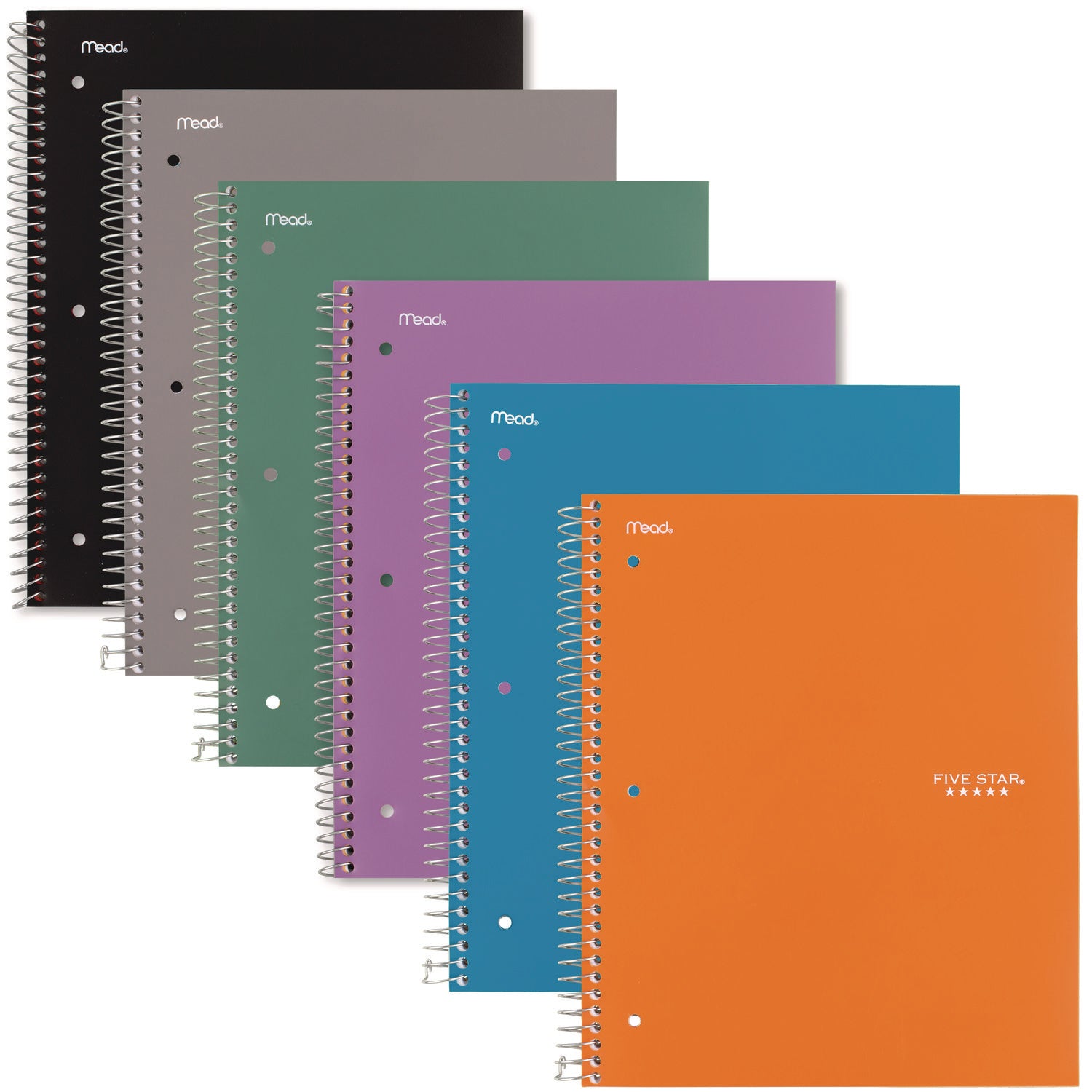 Wirebound Notebook with 2 Pockets, 1-Subject, Quadrille Rule (4 sq/in), Randomly Assorted Cover Color, (100) 11 x 8.5 Sheets