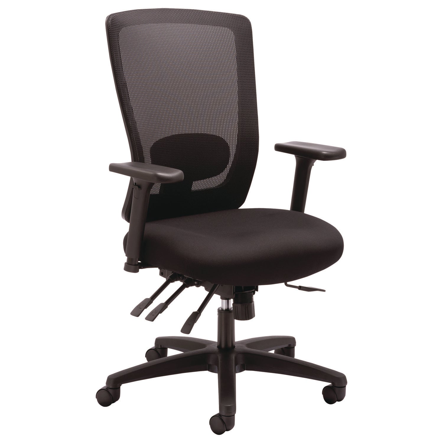 Alera® Alera Envy Series Mesh High-Back Multifunction Chair, Supports Up to 250 lb, 16.88" to 21.5" Seat Height, Black