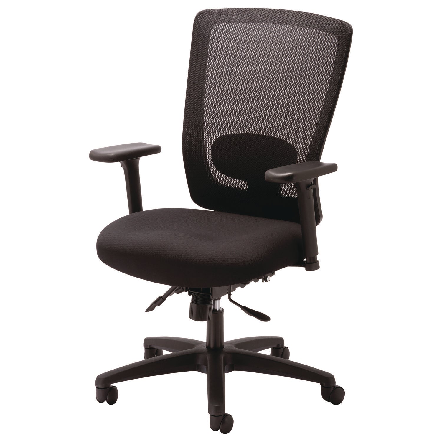 Alera® Alera Envy Series Mesh Mid-Back Multifunction Chair, Supports Up to 250 lb, 17" to 21.5" Seat Height, Black