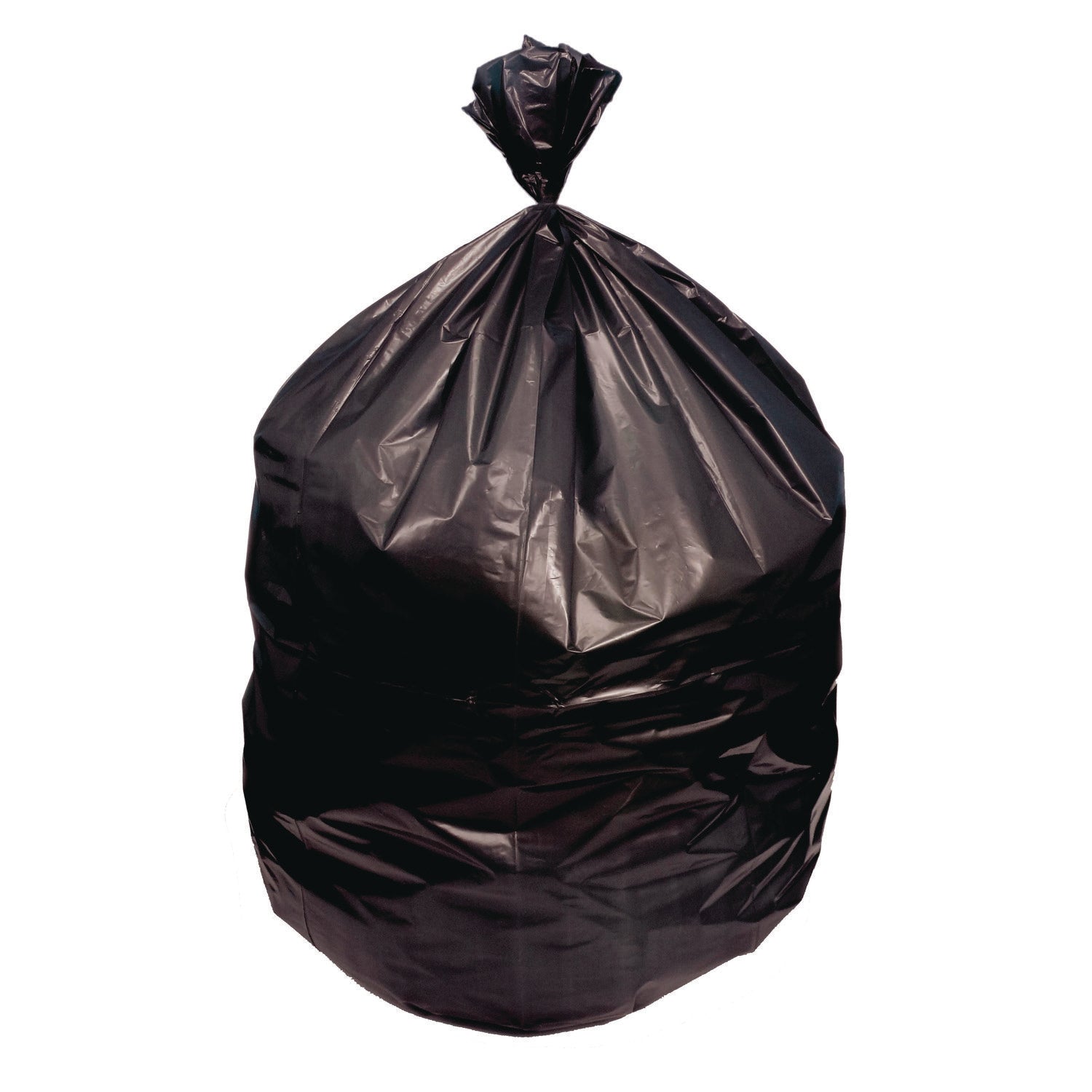 High-Density Waste Can Liners, 16 gal, 8 mic, 24" x 33", Black, 50 Bags/Roll, 20 Rolls/Carton