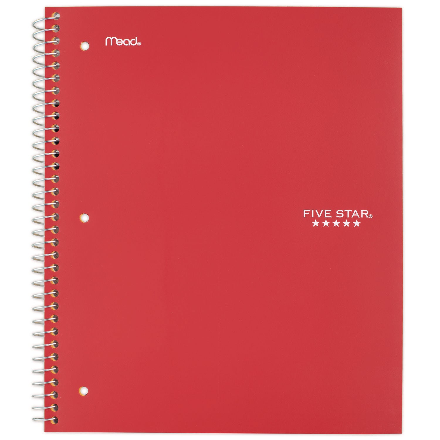 Wirebound Notebook with Two Pockets, 1-Subject, Medium/College Rule, Red Cover, (100) 11 x 8.5 Sheets