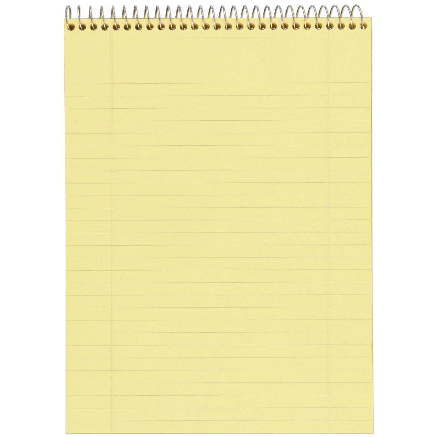 Cambridge® Stiff-Back Wire Bound Notepad, Wide/Legal Rule, Canary/Blue Cover, 70 Canary-Yellow 8.5 x 11.5 Sheets