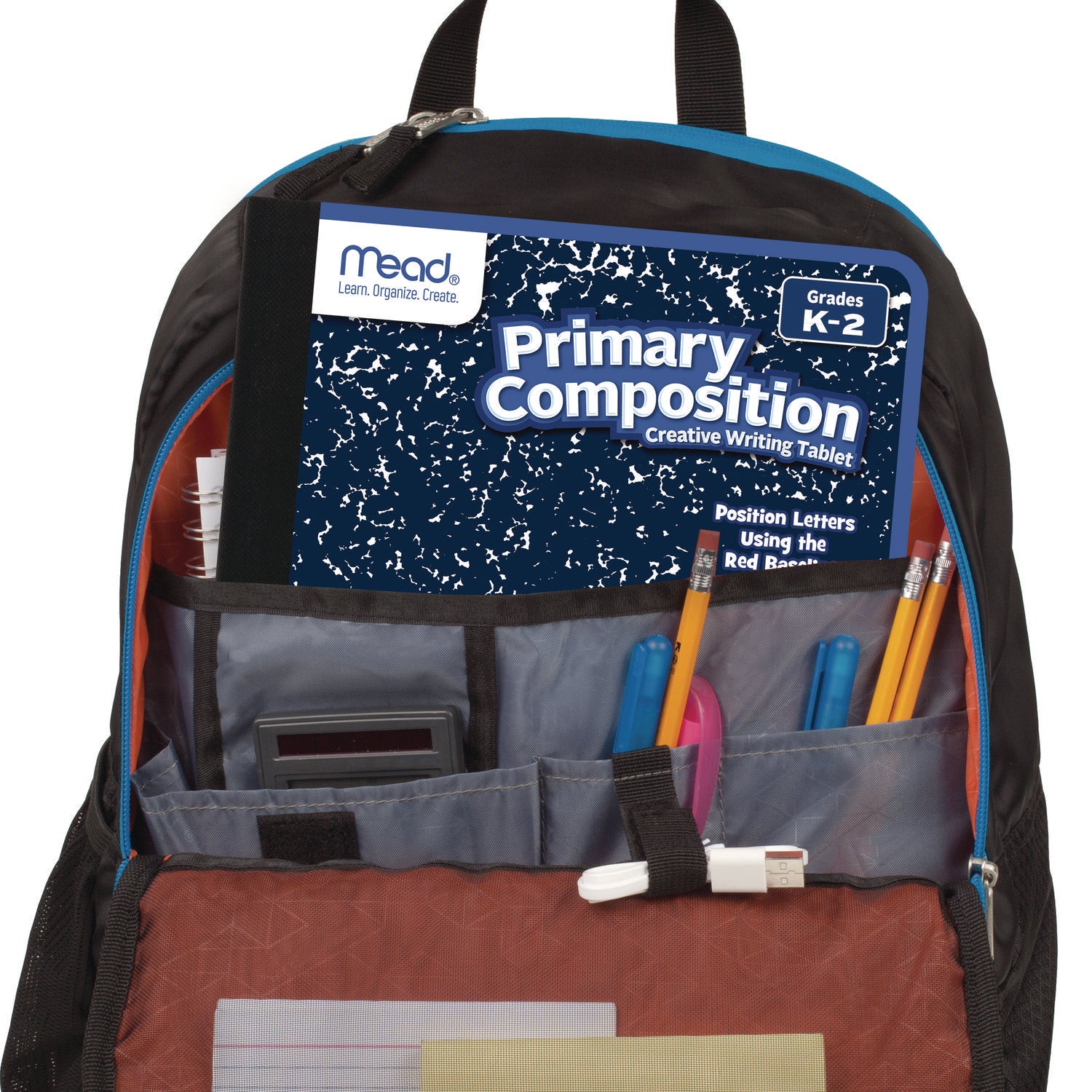 Mead® Primary Composition Book, Manuscript Format, Blue/White Cover, (100) 9.75 x 7.5 Sheets