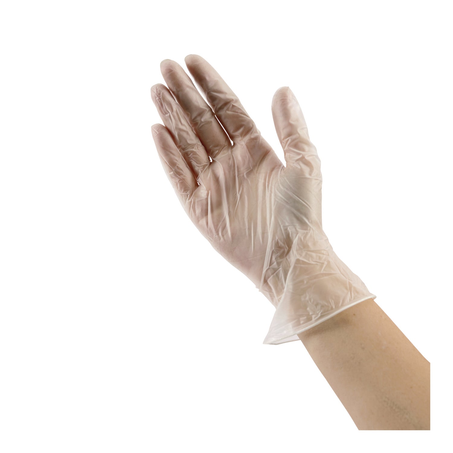 Boardwalk® Exam Vinyl Gloves, Powder/Latex-Free, 3 3/5 mil, Clear, Small, 100/Box