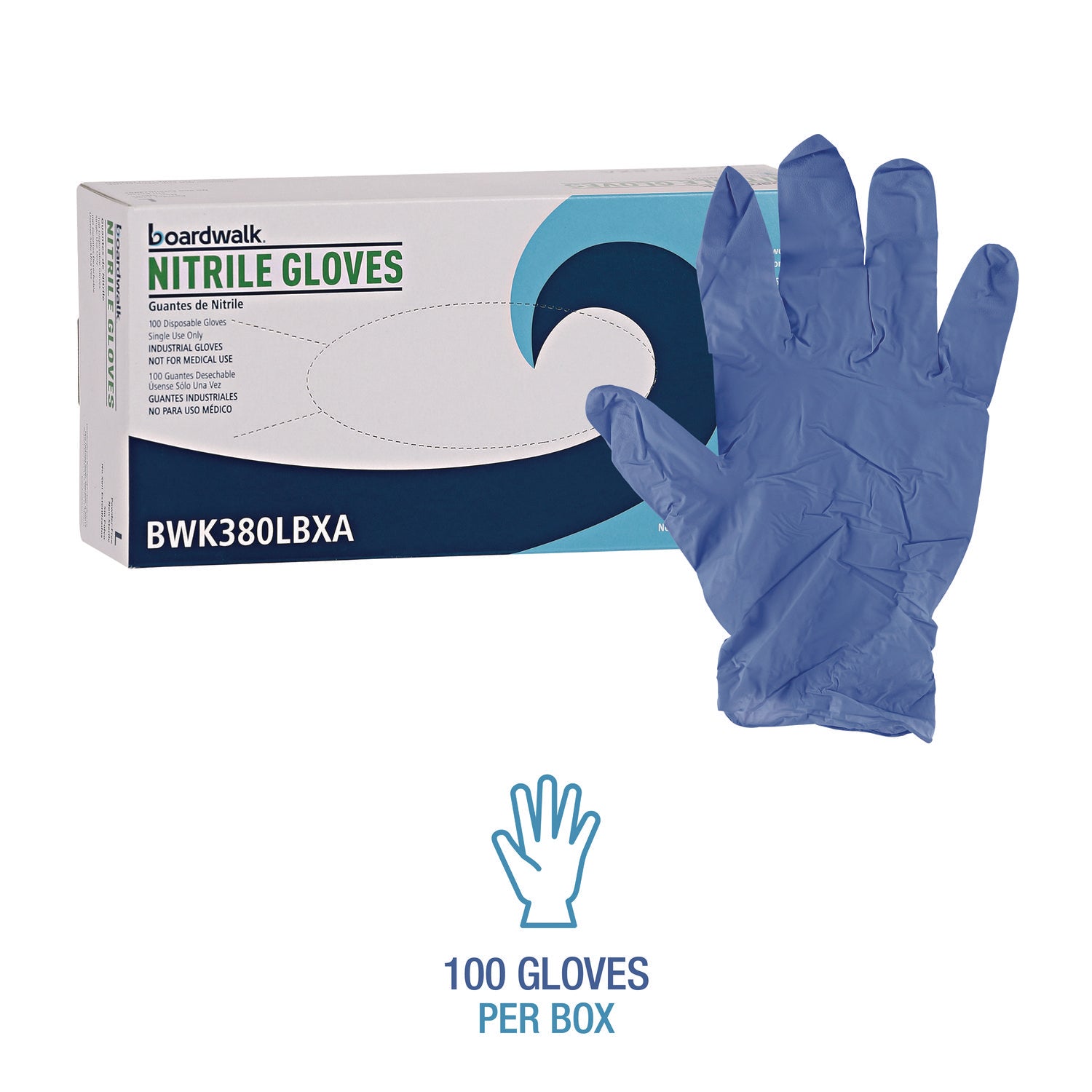 Boardwalk® Disposable General-Purpose Nitrile Gloves, Large, Blue, 4 mil, 1,000/Carton